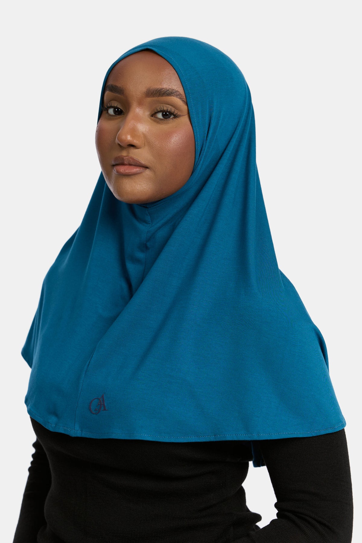 Bamboo jersey hijab Teal Blue