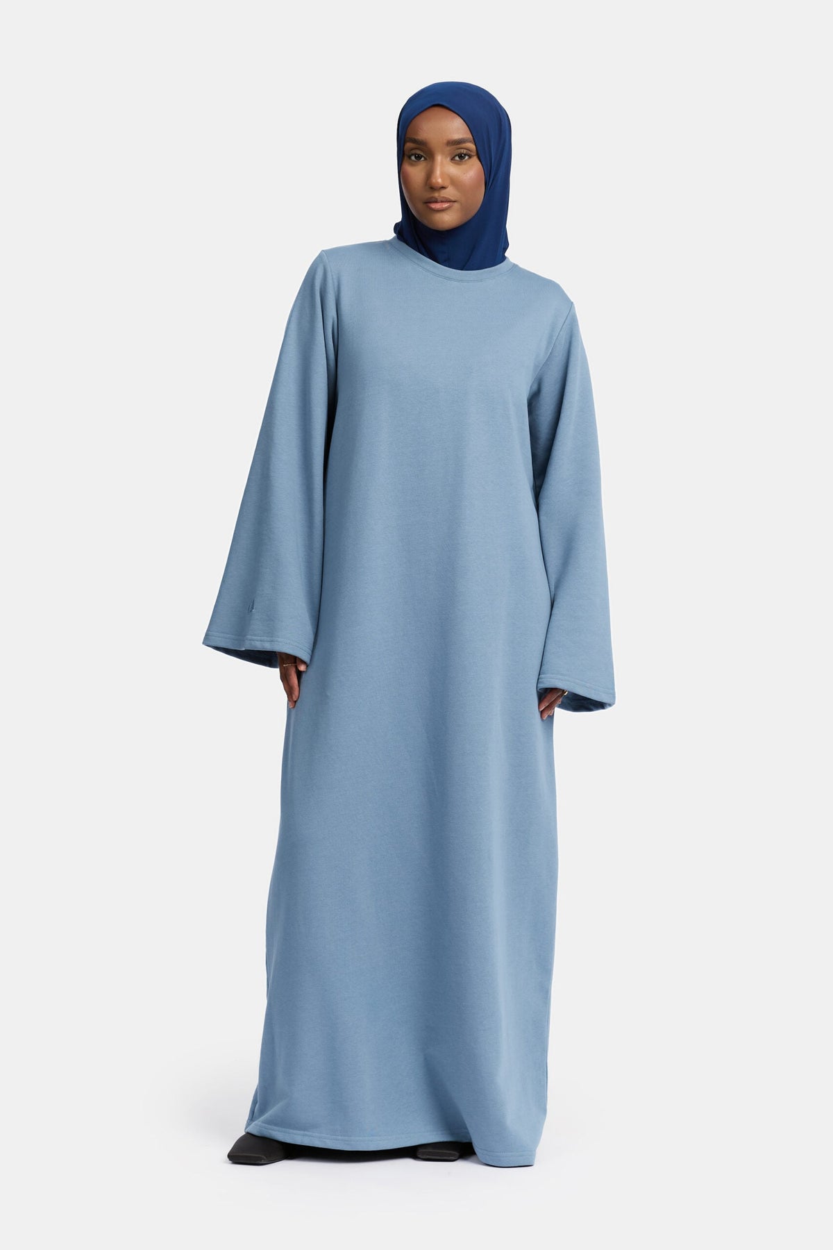 Abaya pull manches larges bleu denim