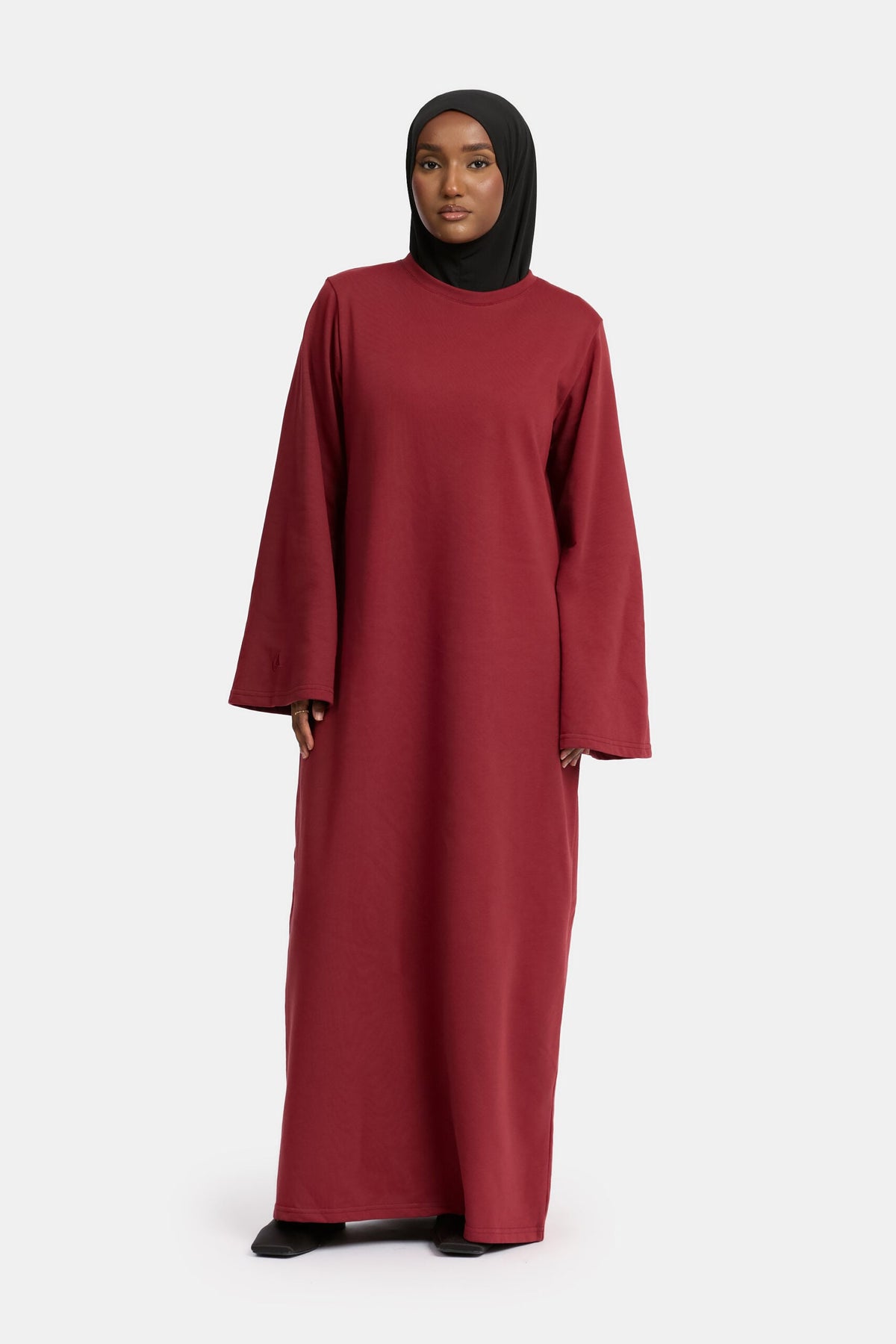 Sweater wide sleeve abaya Burgundy