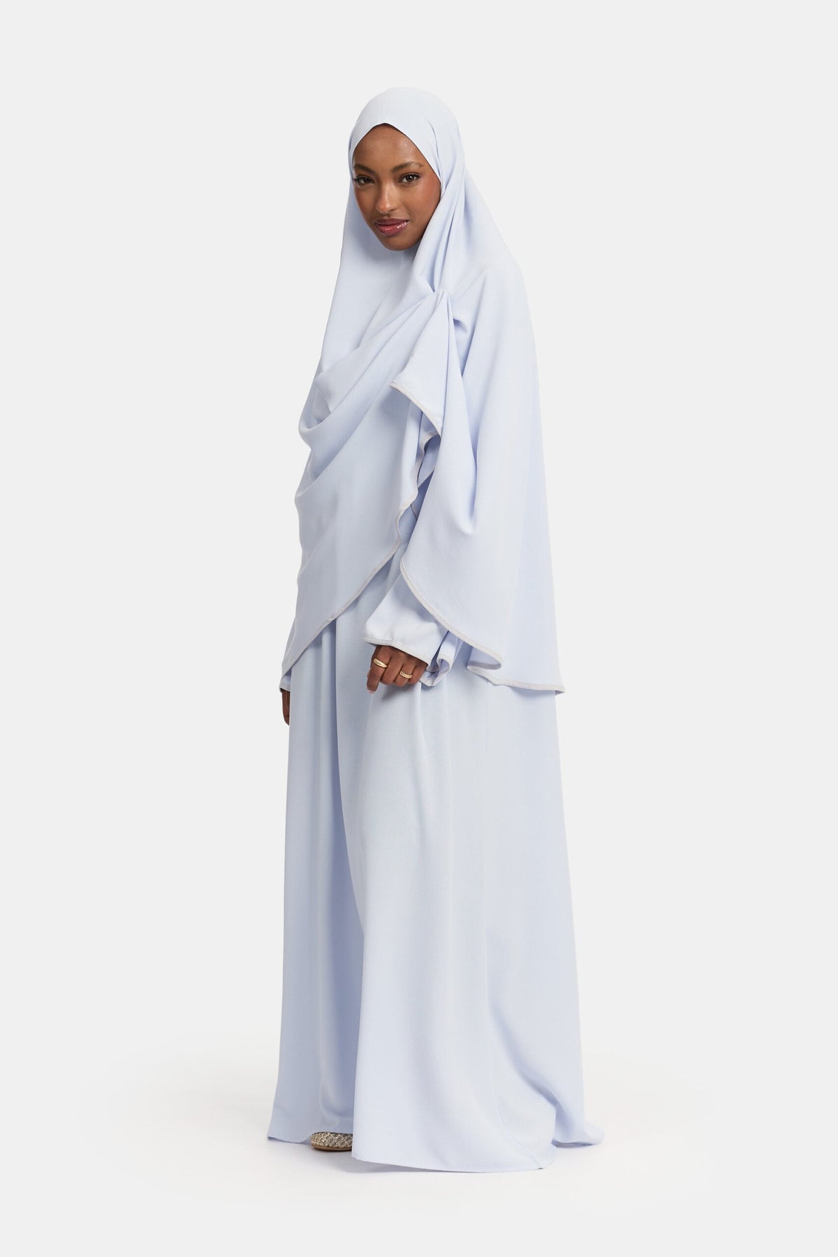 Magnet abaya and khimar set Ice Blue