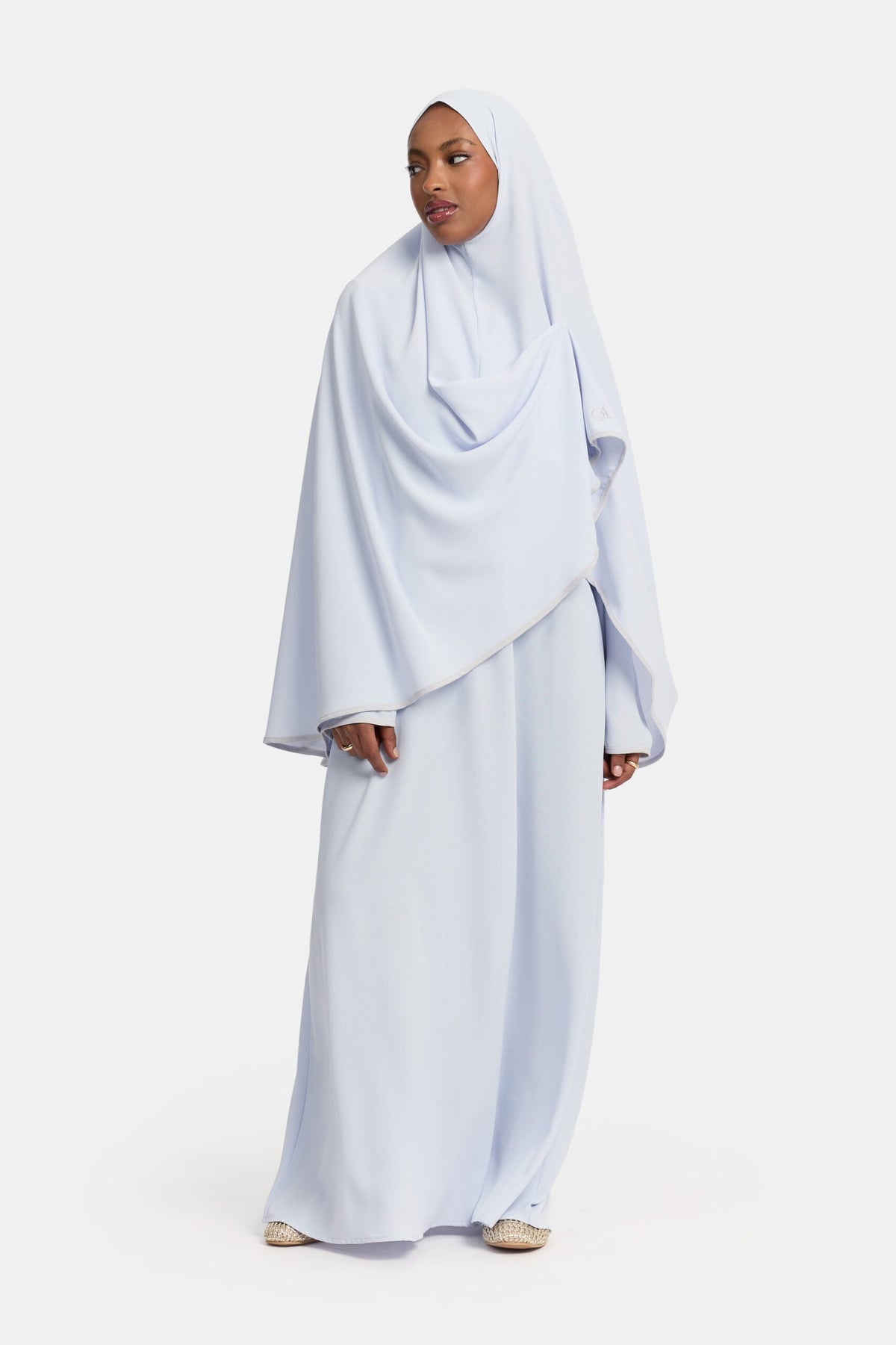 Magnet abaya and khimar set Ice Blue