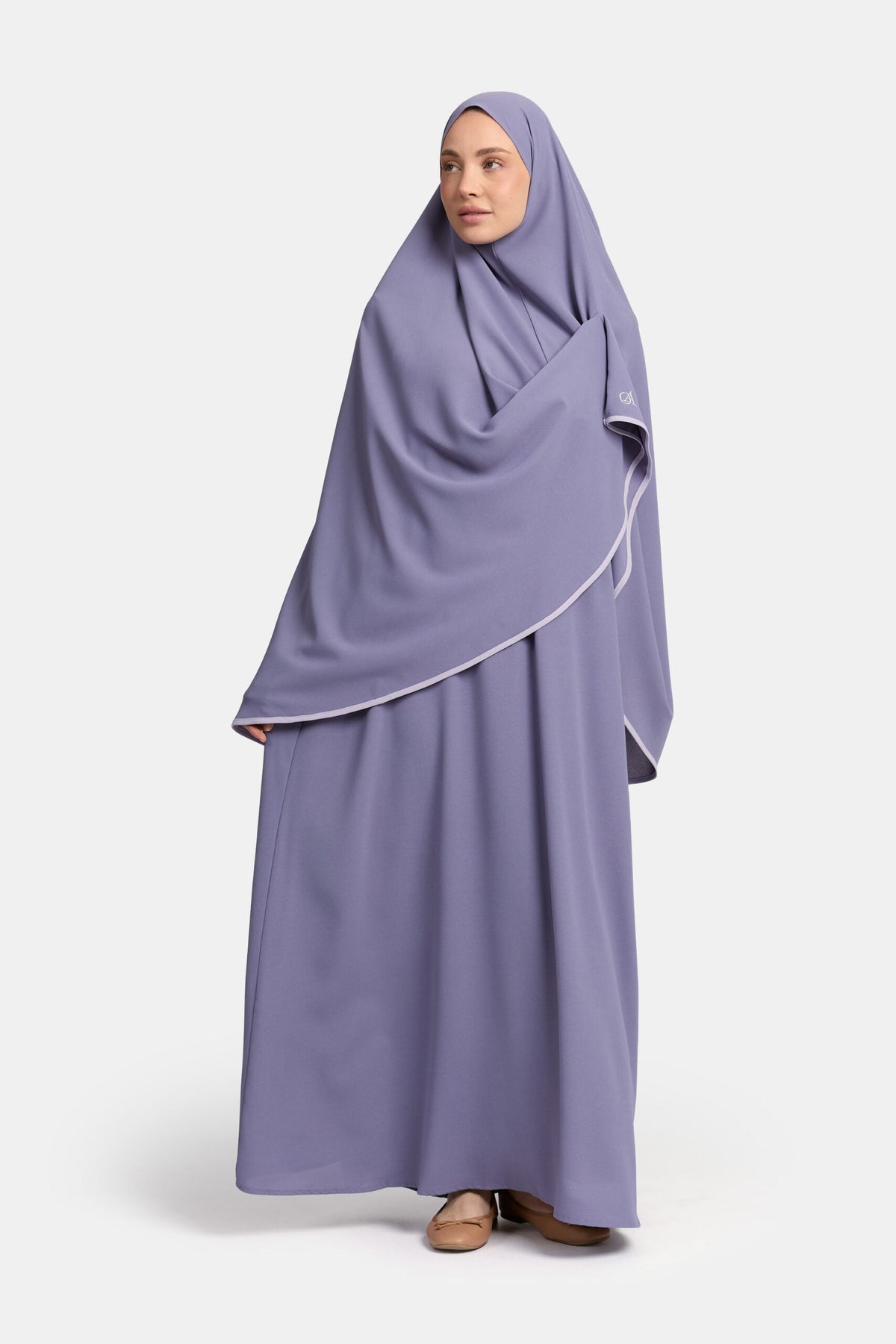 Magnet abaya and khimar set Dark Purple