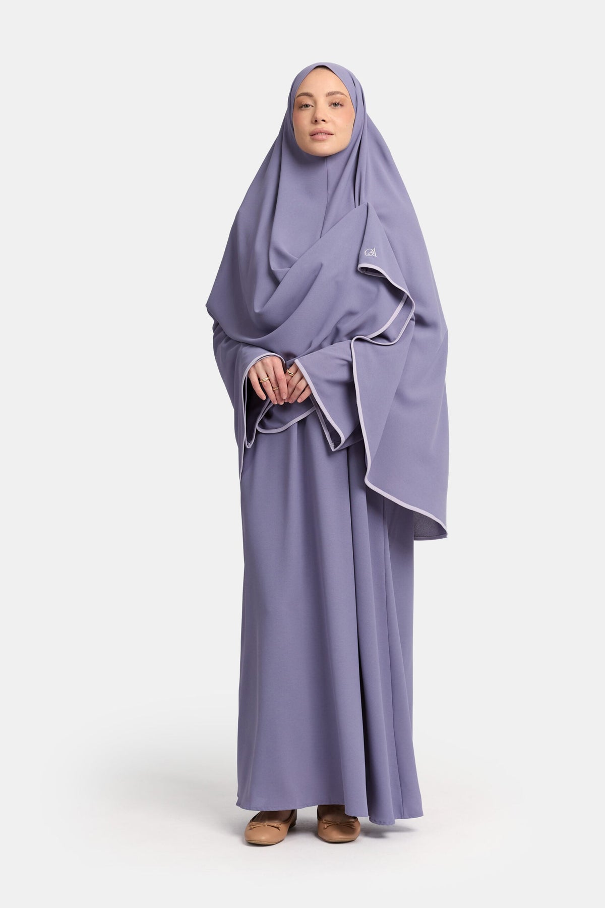 Magnet abaya and khimar set Dark Purple