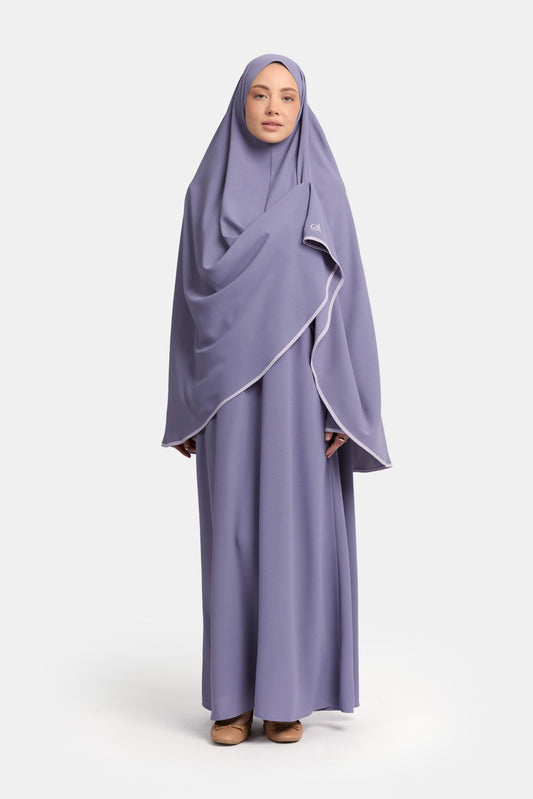 Magnet abaya and khimar set Dark Purple