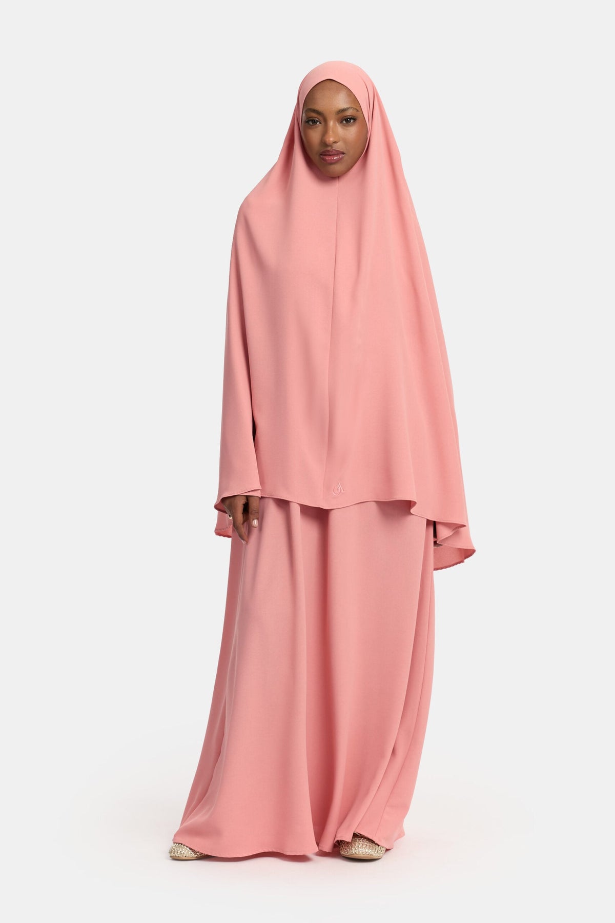 Khimar Coral Pink (lightweight stretch)