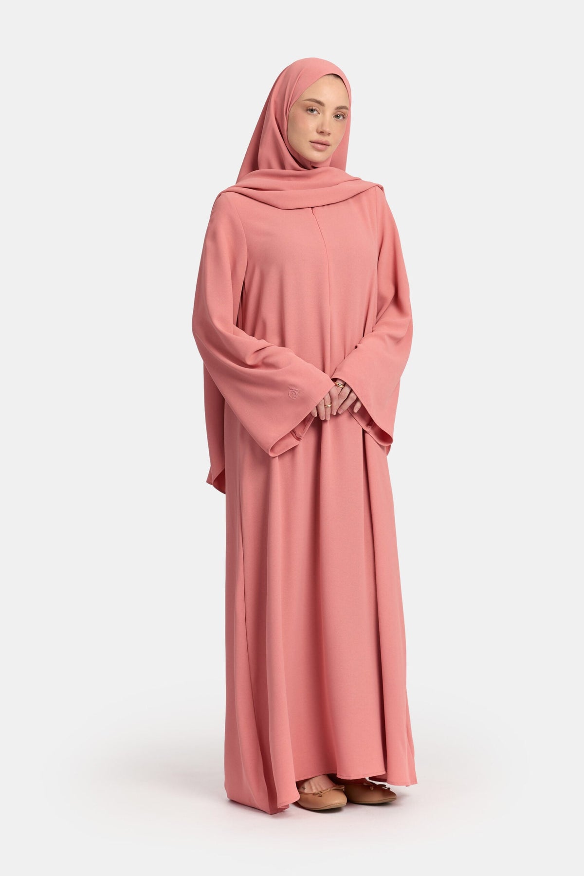 Lightweight stretch abaya Tea Rose