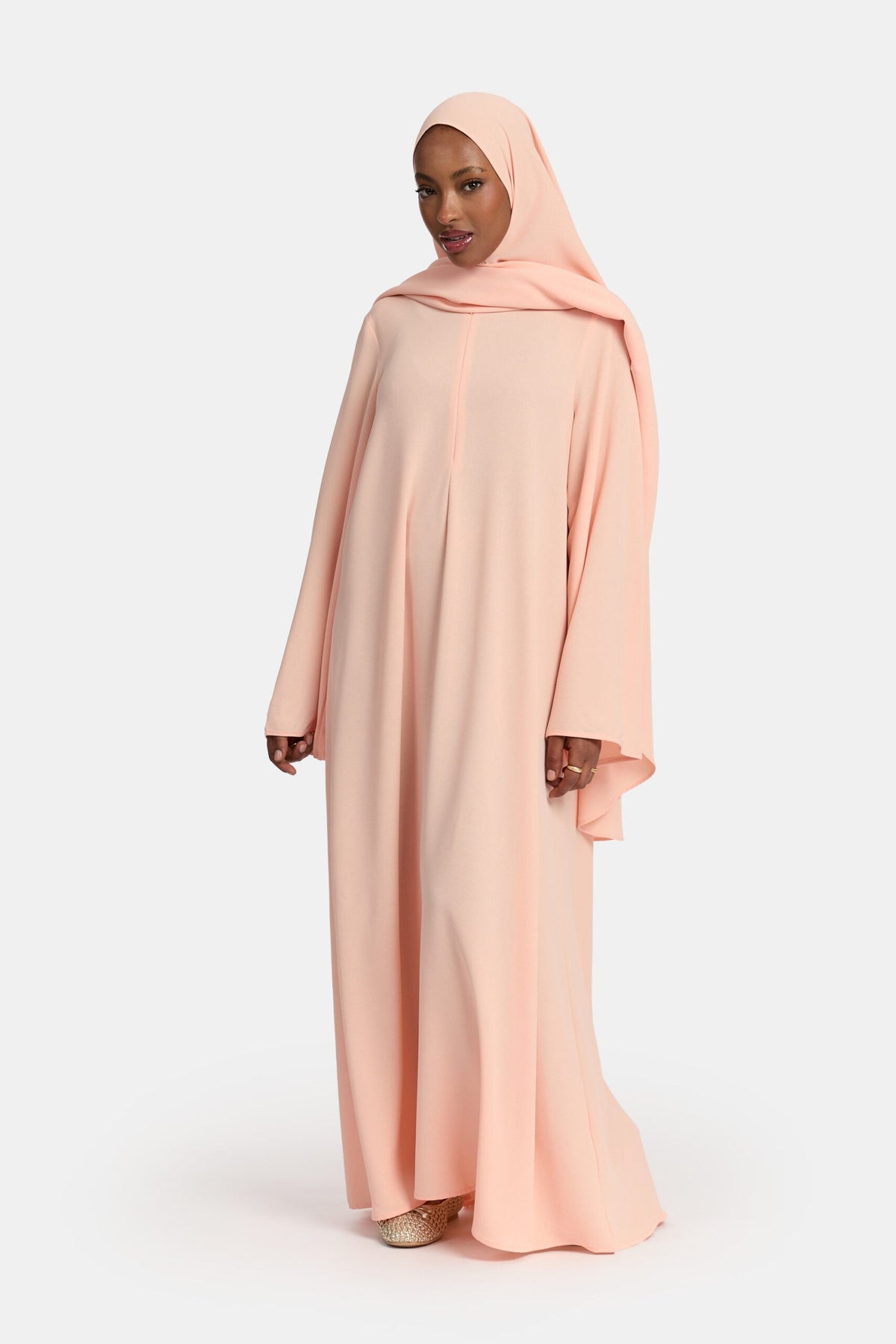 Lightweight stretch abaya Tropical Peach