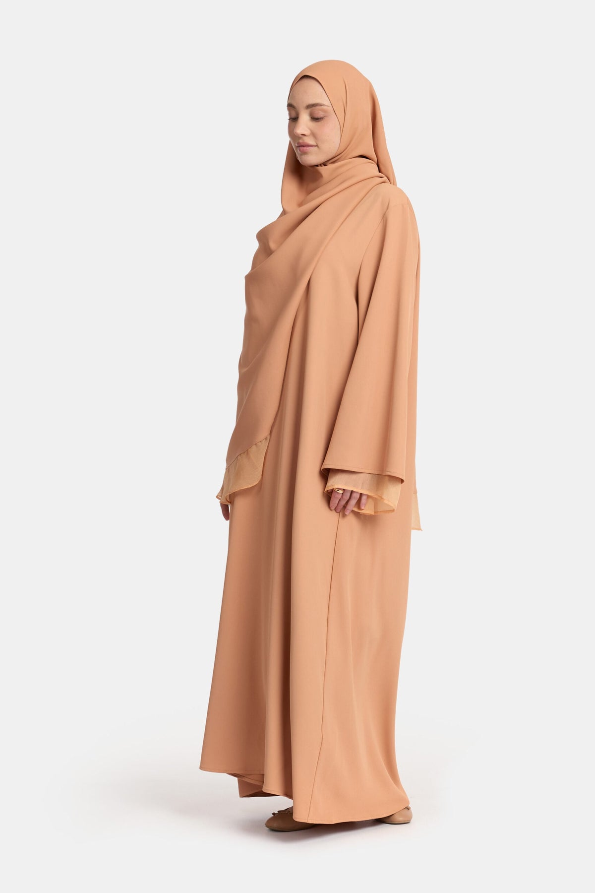 Double sleeve abaya Muskmelon