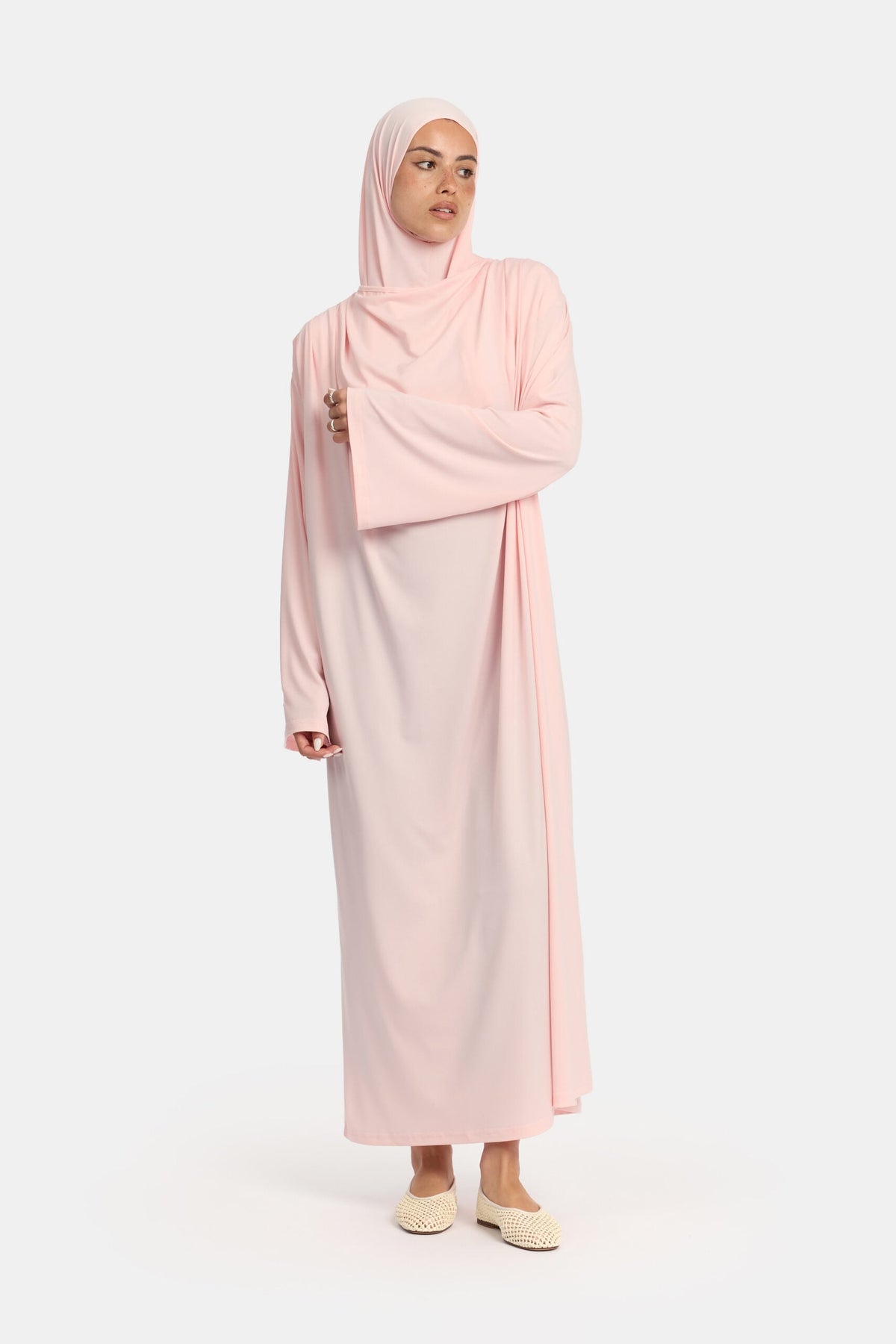 Premium jersey abaya Powder Blush