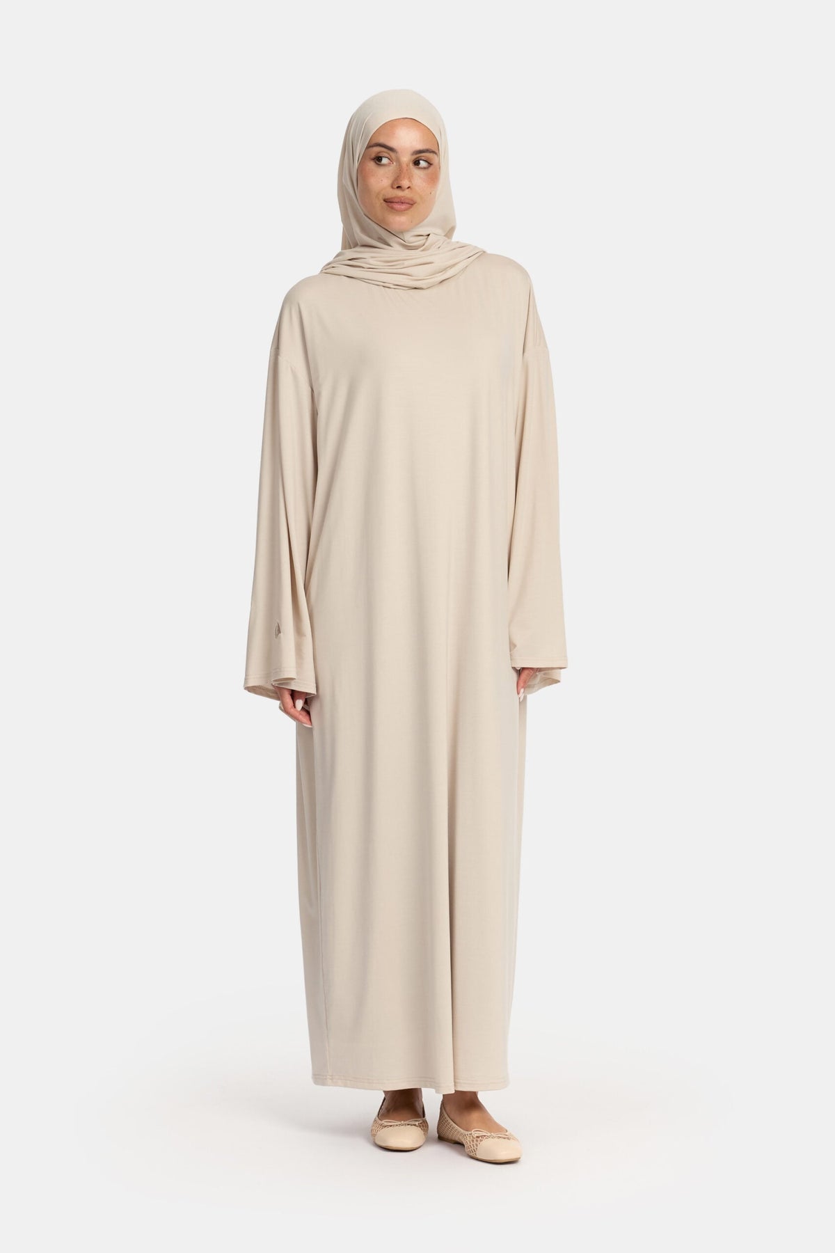 Modal jersey abaya Dark Beige