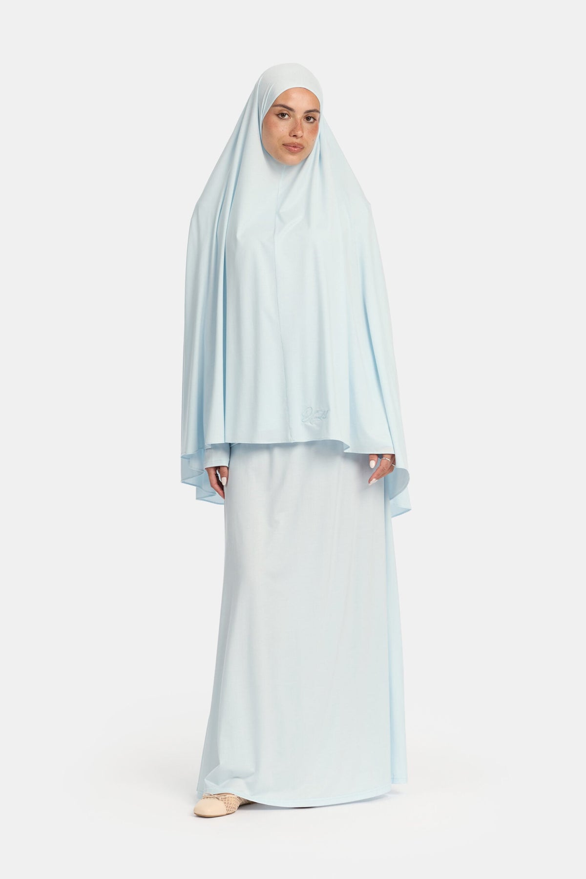 Modal jersey khimar set Aqua blue OAmalak