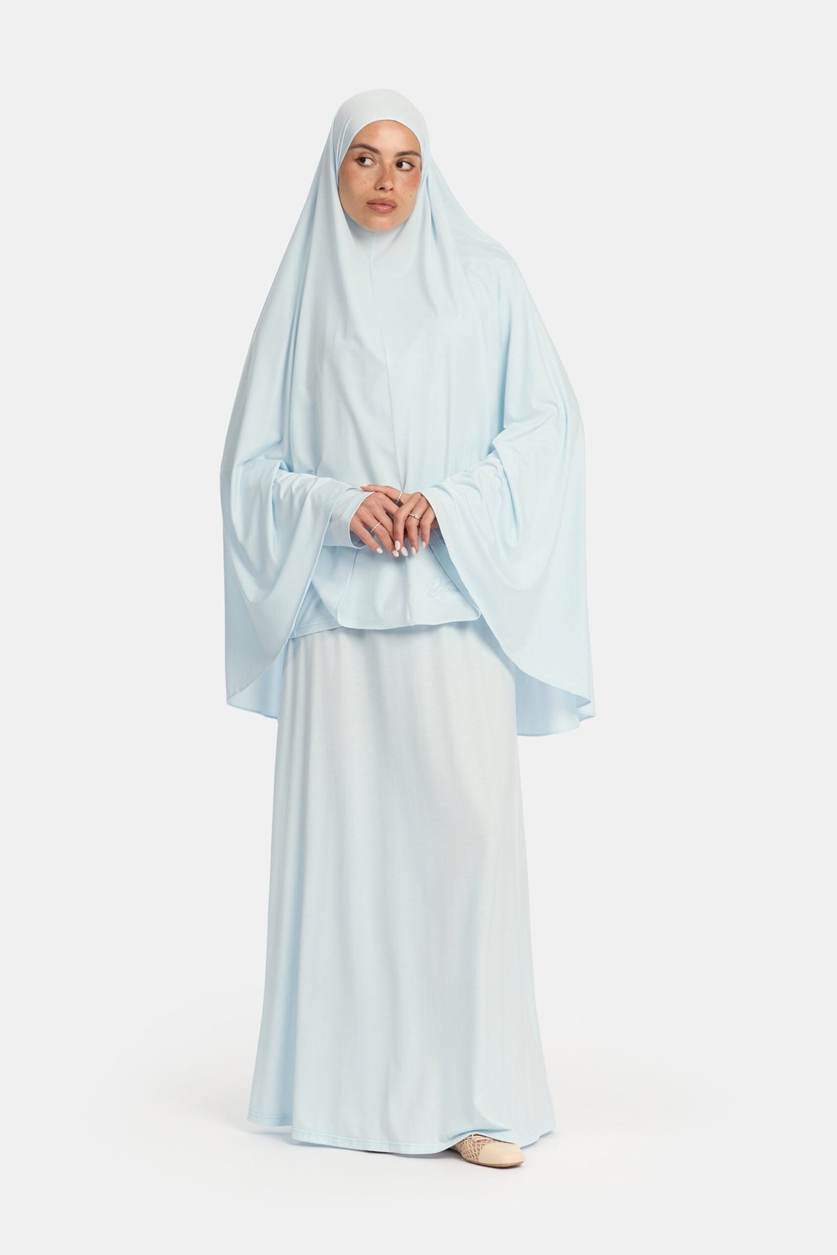 Modal jersey khimar set Aqua blue OAmalak