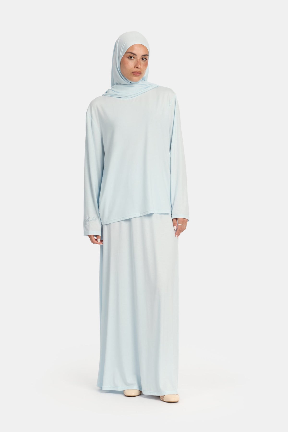 Modal jersey khimar set Aqua blue OAmalak
