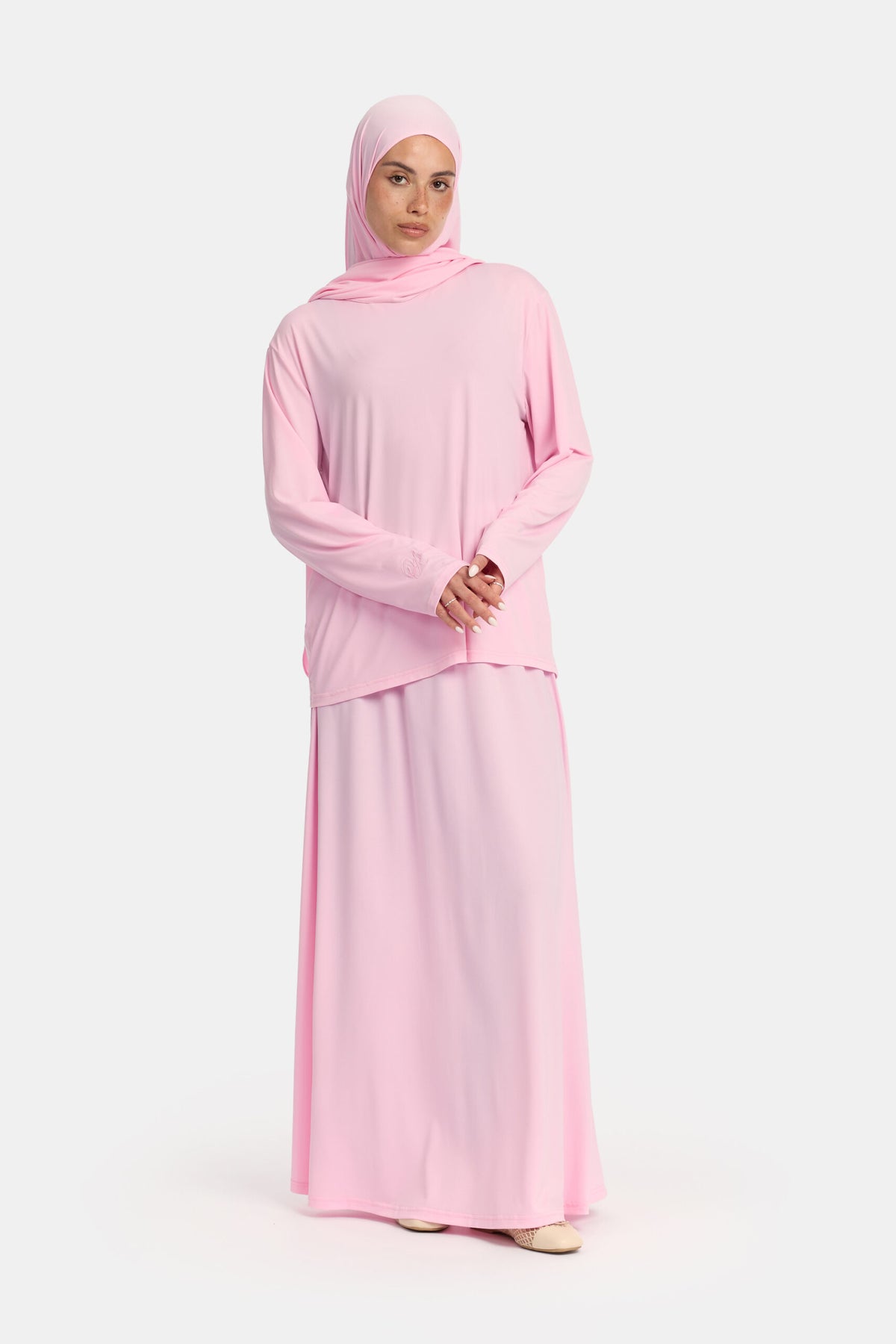 Premium jersey khimar set Bright Pink OAmalak