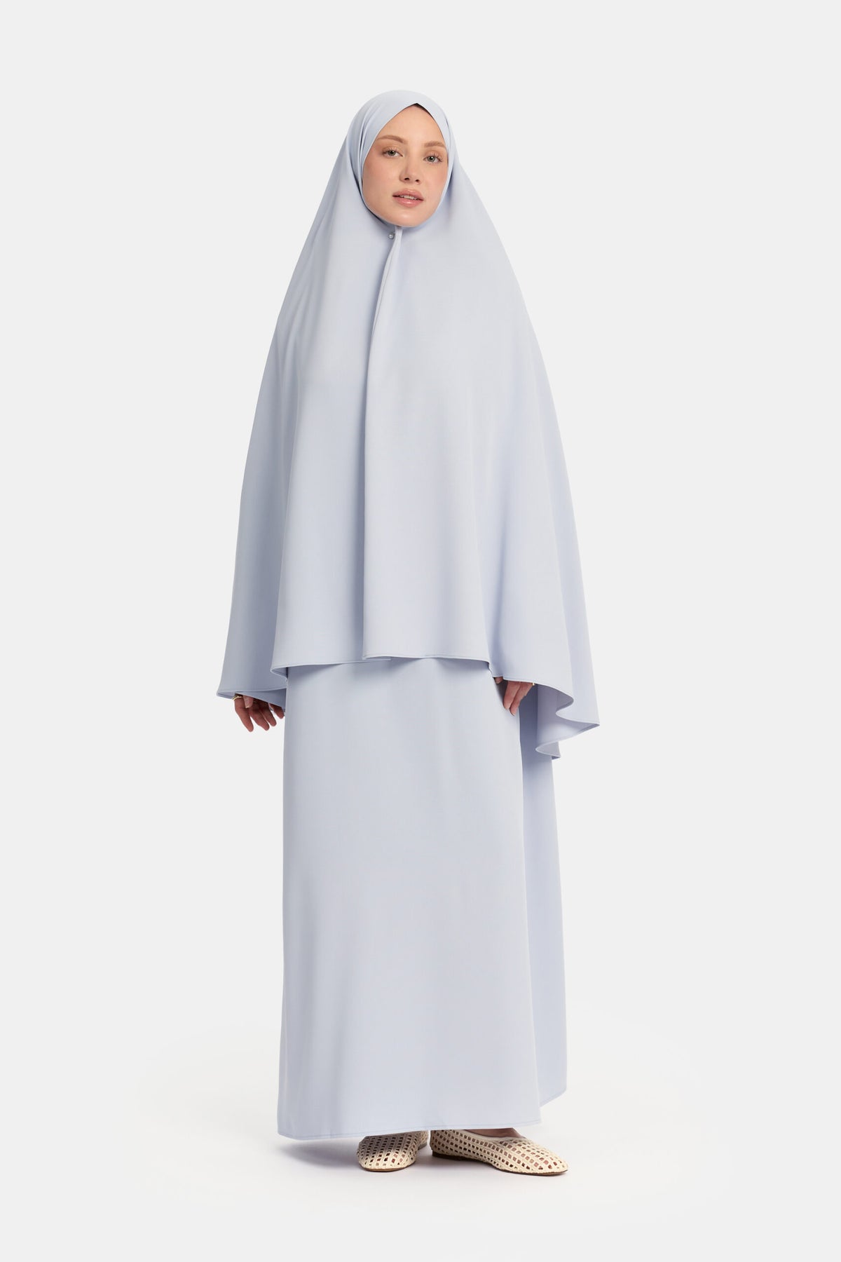 Khimar Soft Blue (Embroidery)