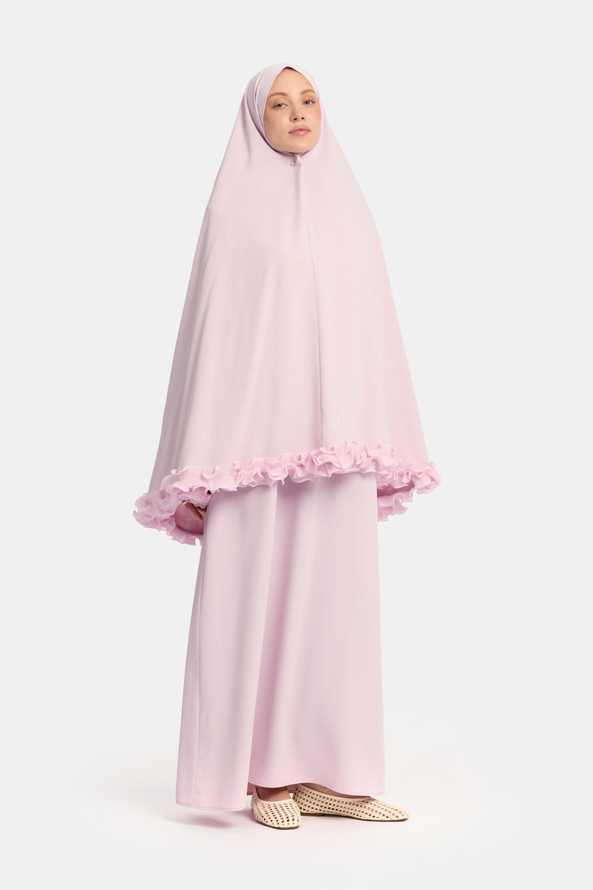 Wrinkle chiffon khimar Lilac