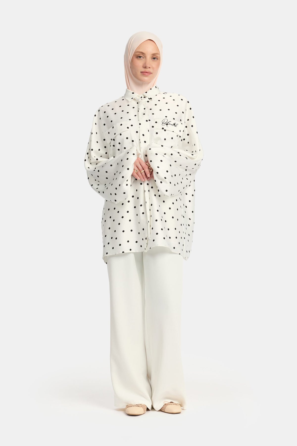 Soft dot Belle Allure twinset White