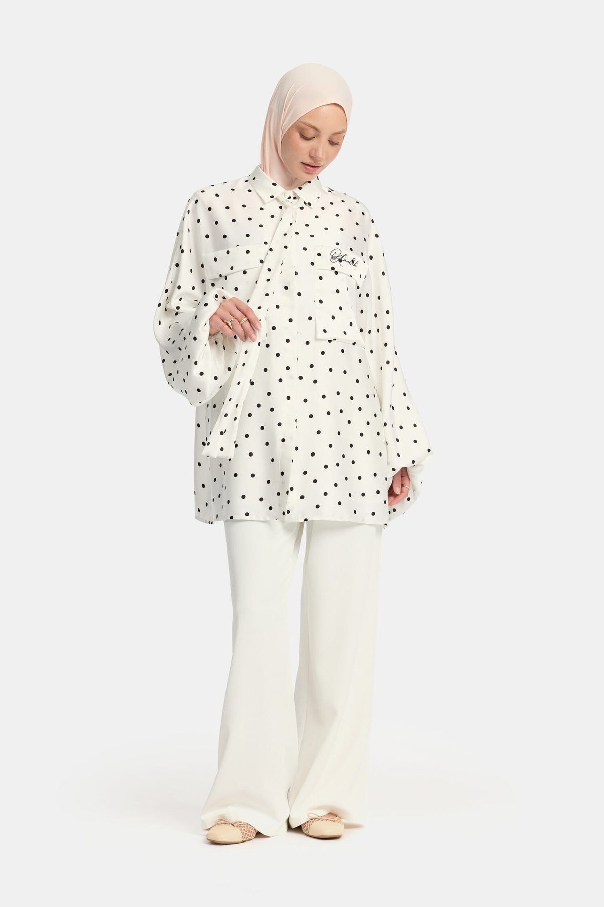 Soft dot Belle Allure twinset White