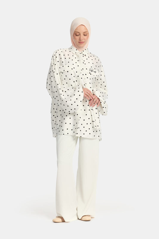 Soft dot Belle Allure twinset White