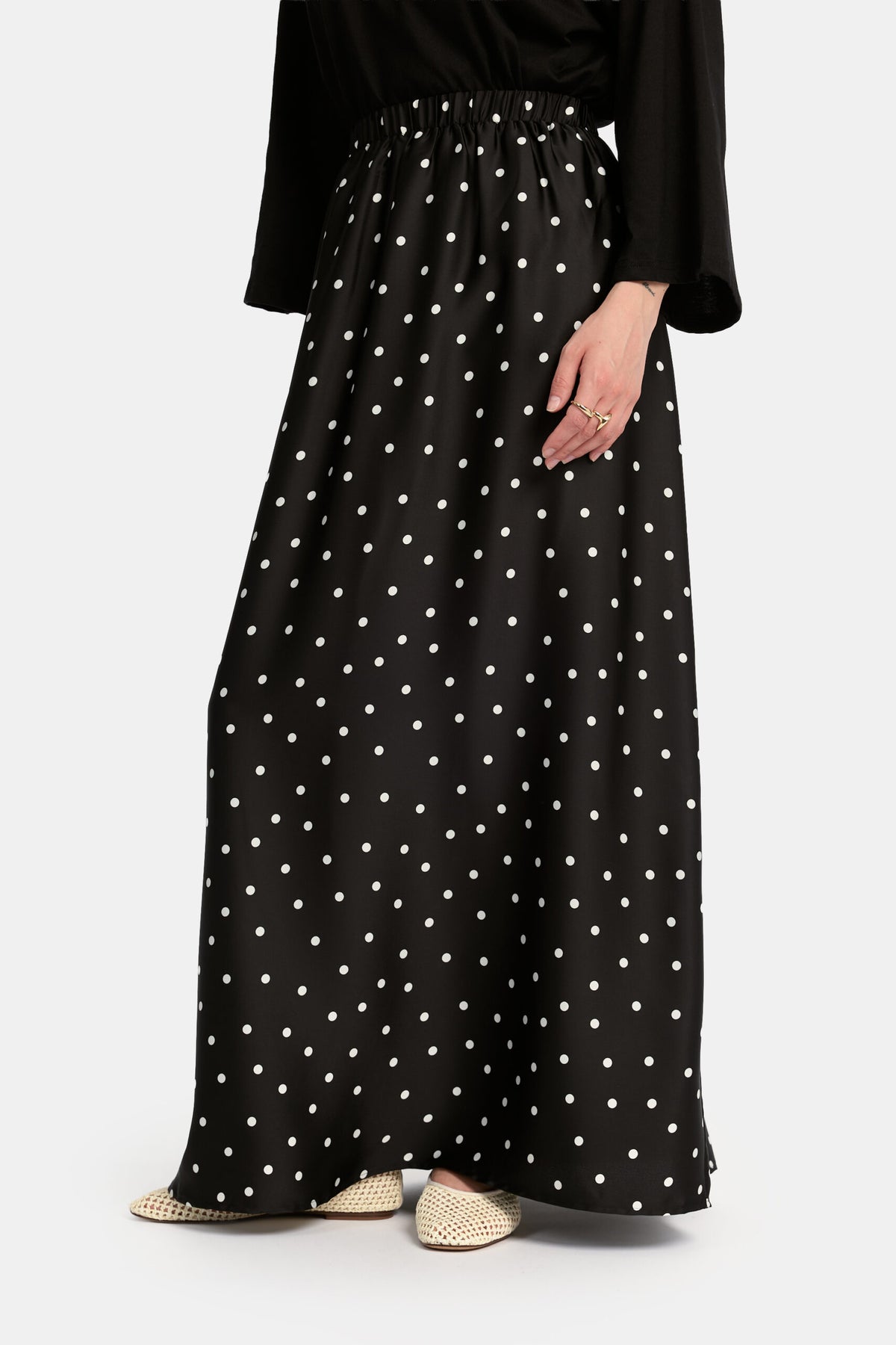 Soft dot Skirt Black