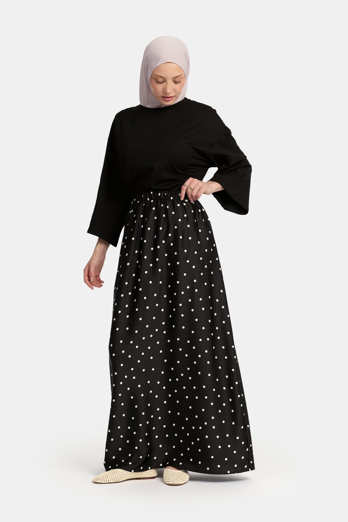 Soft dot Skirt Black
