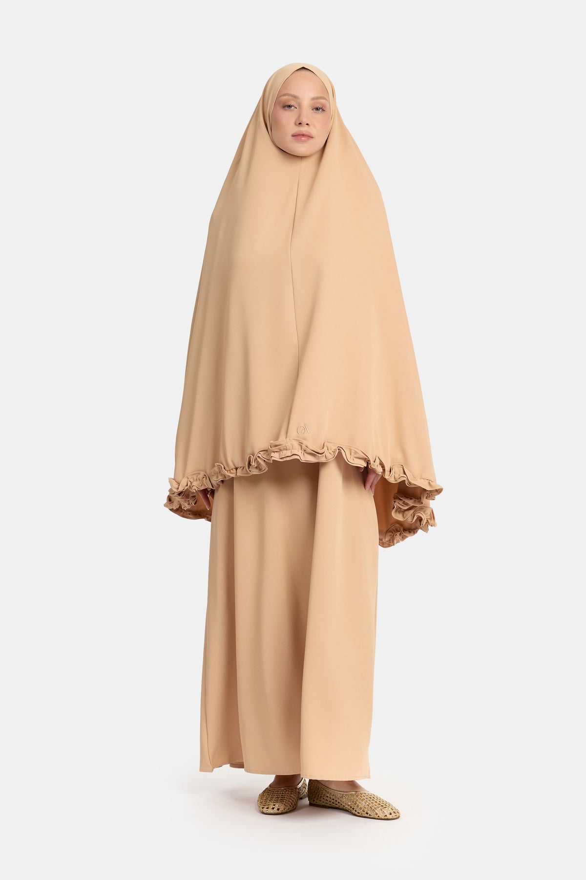 Wavy ruffle khimar Candied Ginger