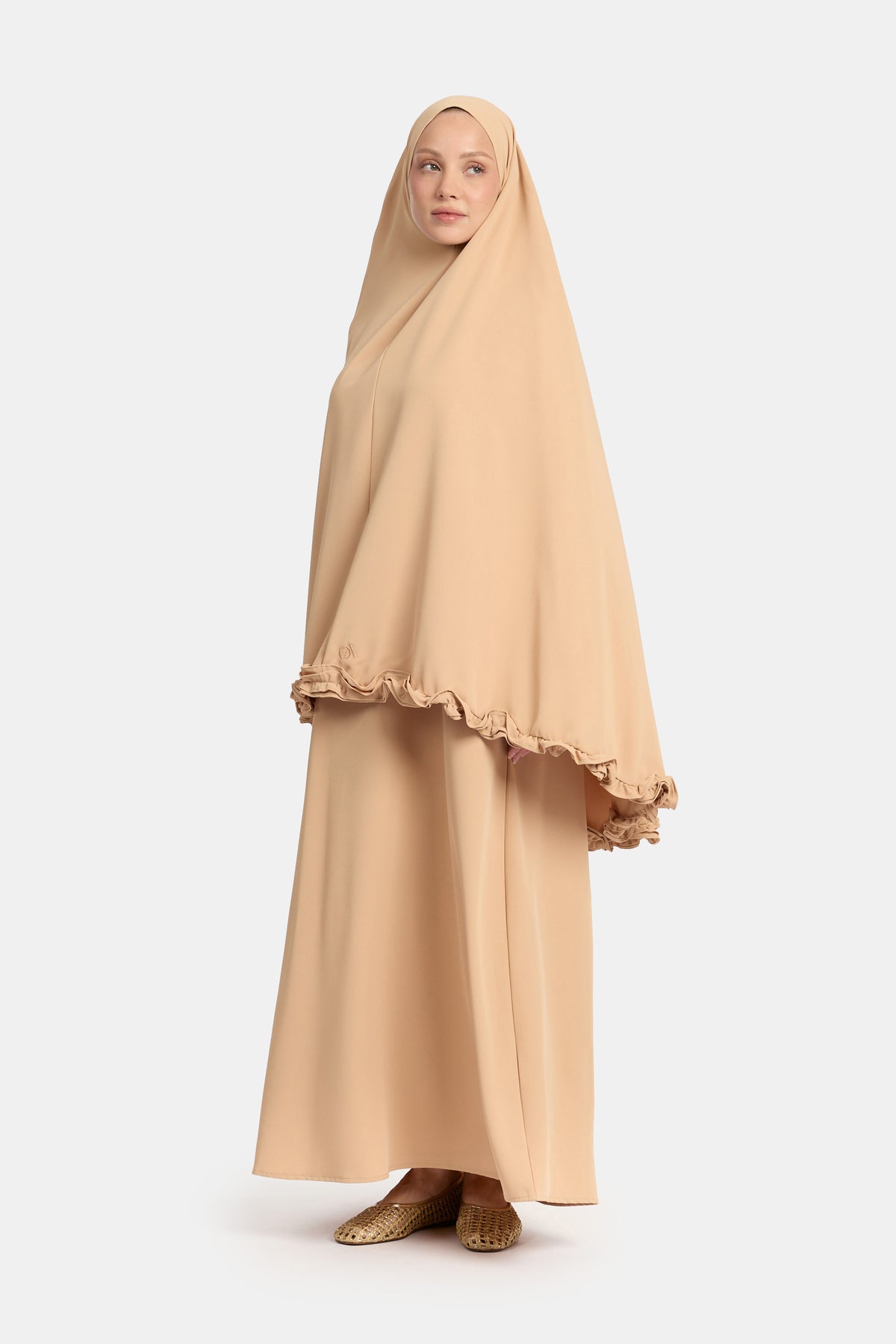 Wavy Ruffle Khimar Candied Ginger