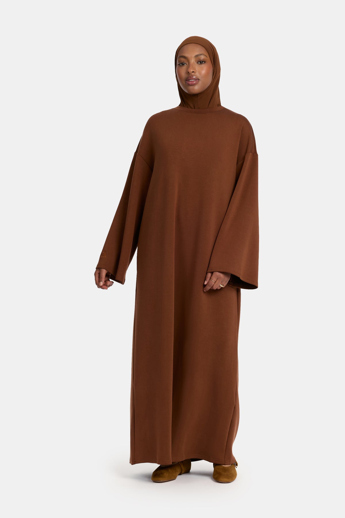 Abaya confortable marron toffee (lyocell)