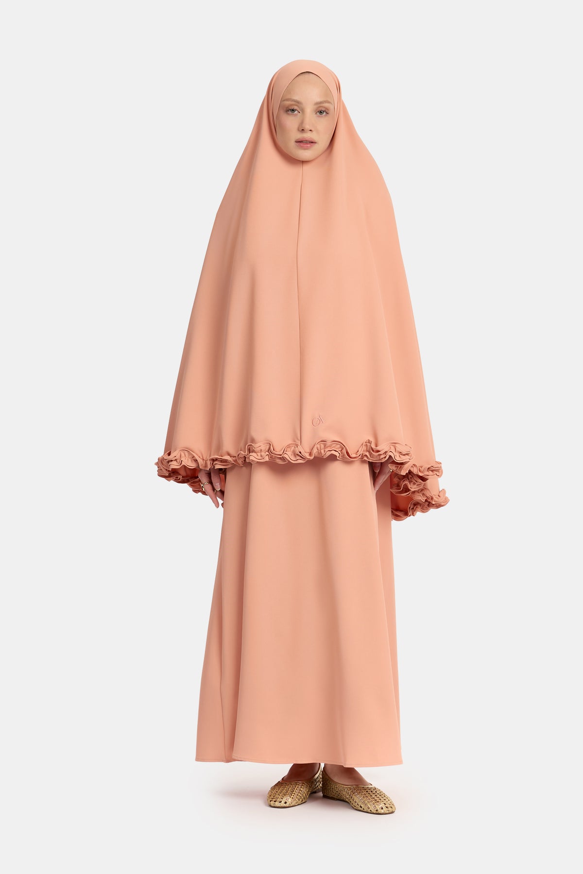 Wavy ruffle khimar Muted Clay