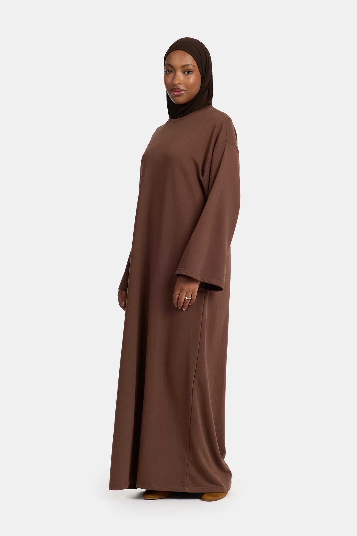 Bequeme Abaya Dunkelbraun (Baumwolle)