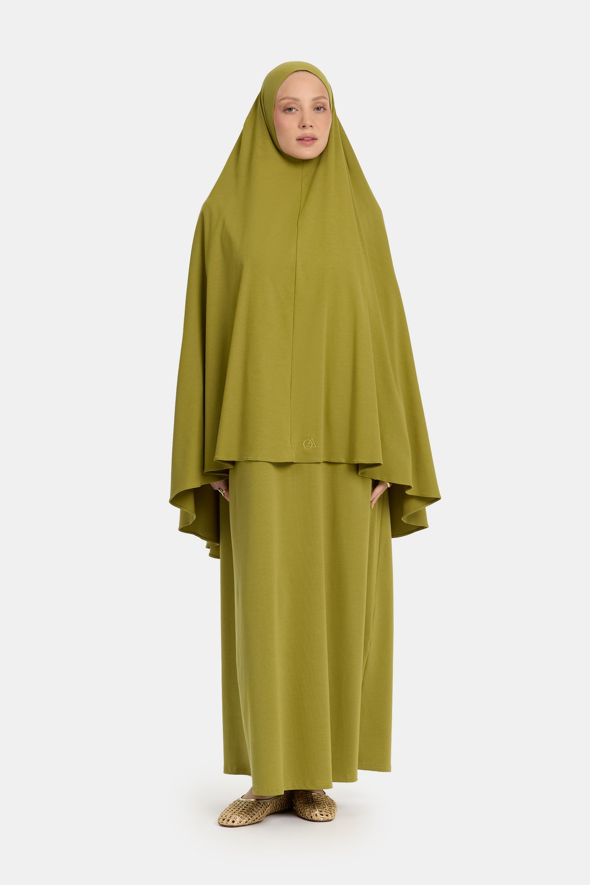 Khimar en coton jersey Vert Foncé Envy