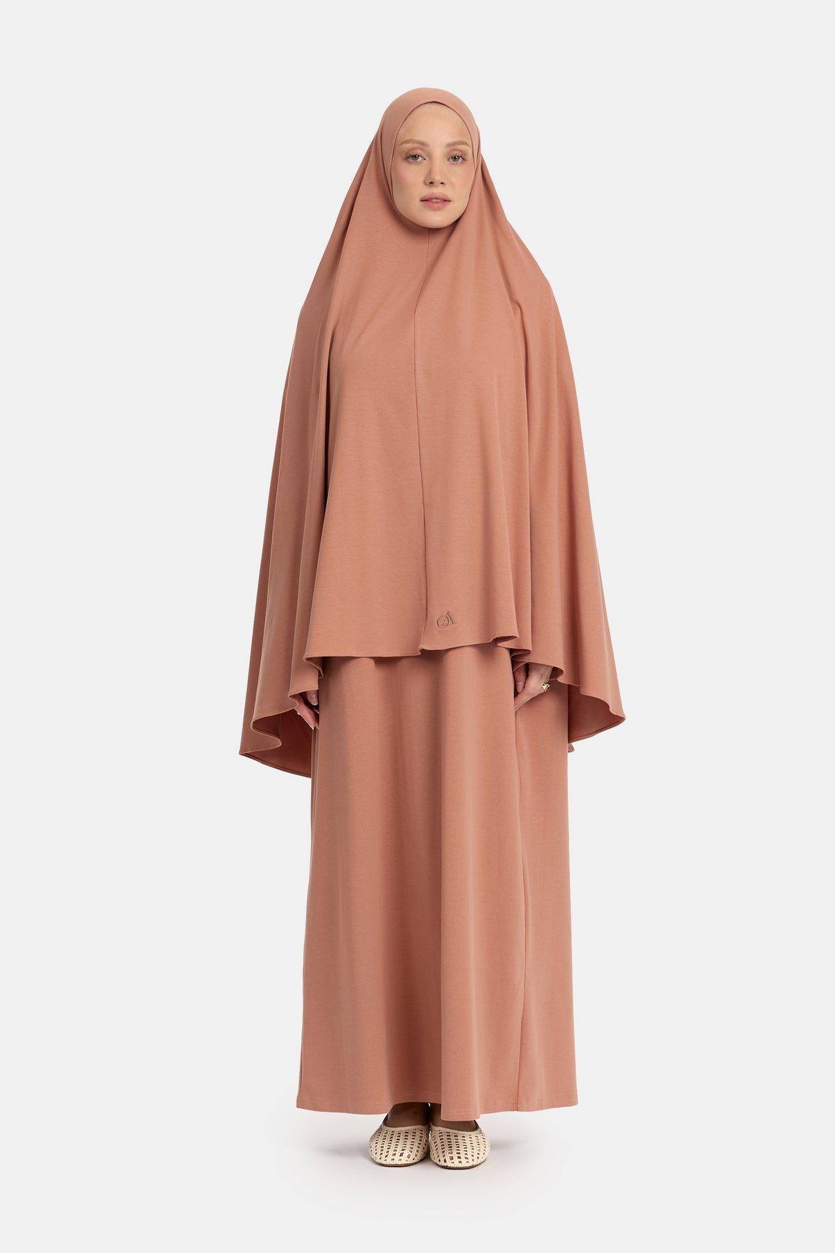 Khimar en coton jersey terre cuite foncé