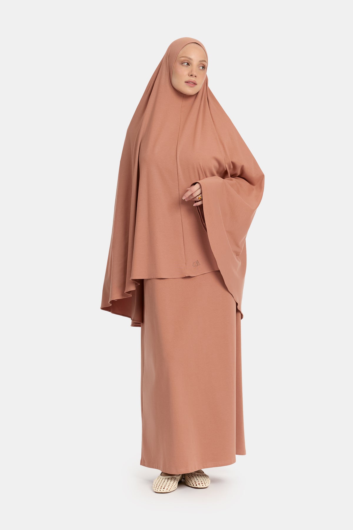 Jersey cotton khimar Dark Terra
