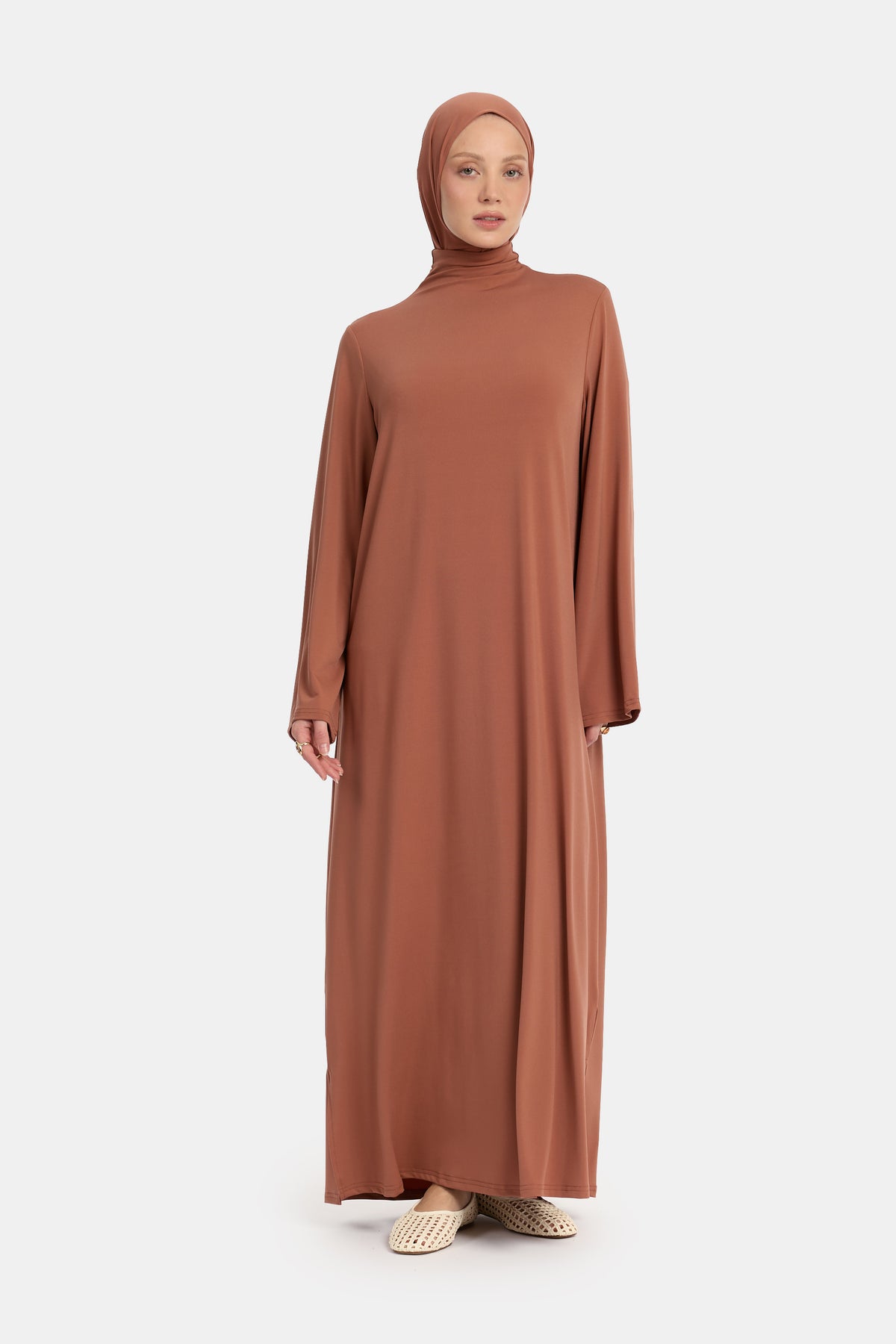 Abaya en jersey premium argile brûlée