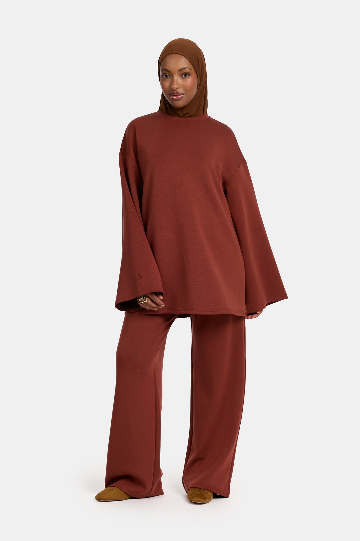 Ensemble deux pièces confortable Warm Mahogany (Lyocell)