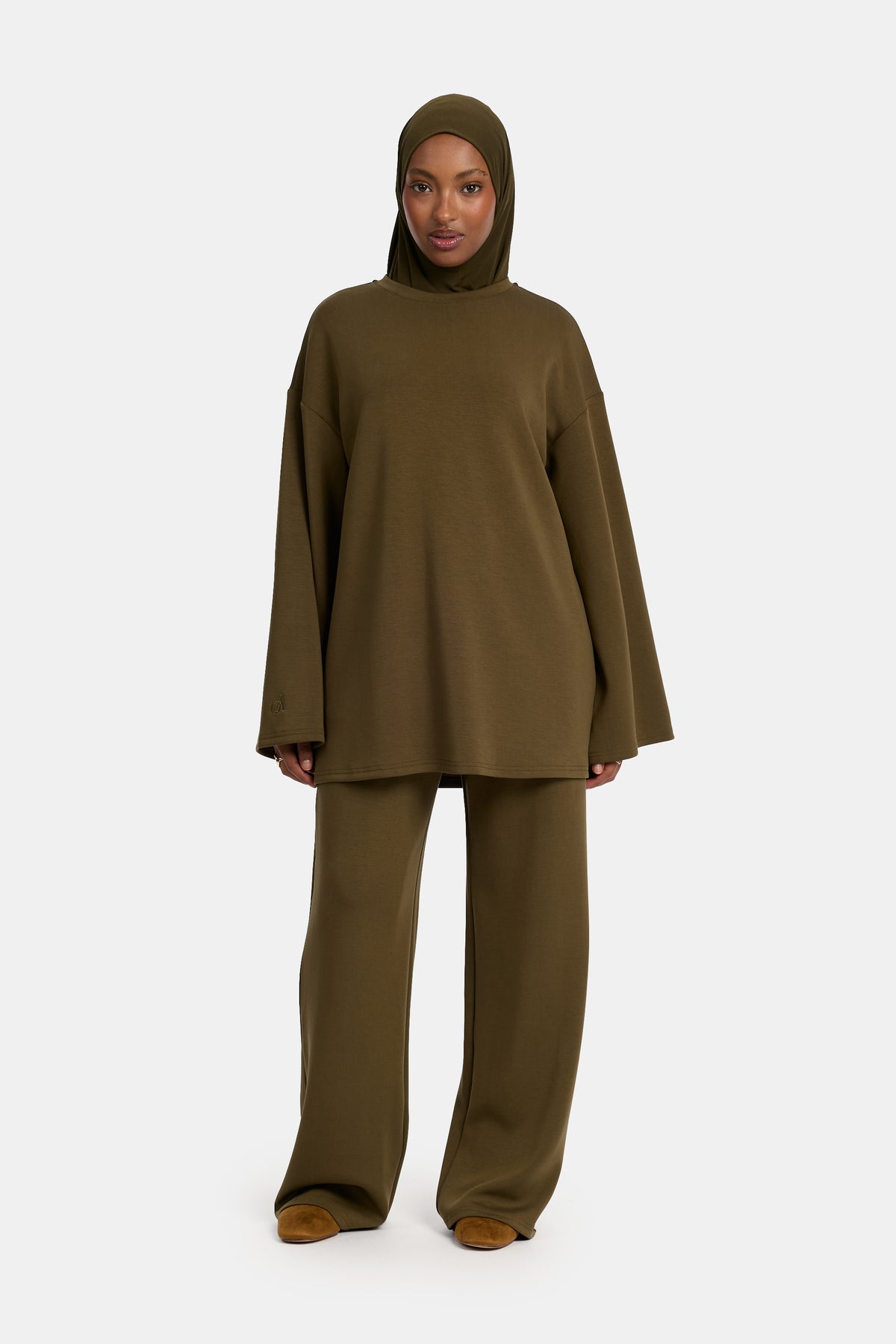 Bequemes Twinset Moosgrün (Lyocell)
