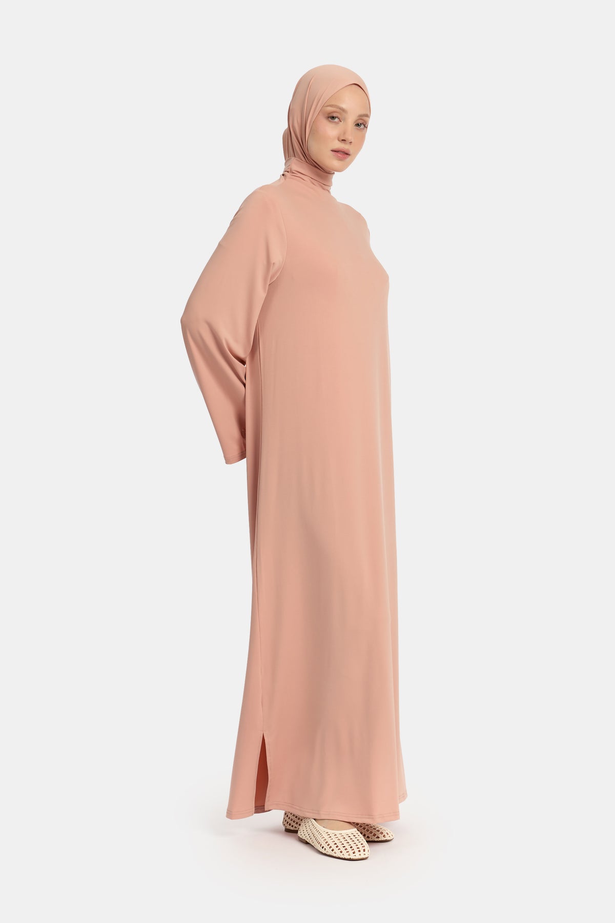 Abaya en jersey premium corail