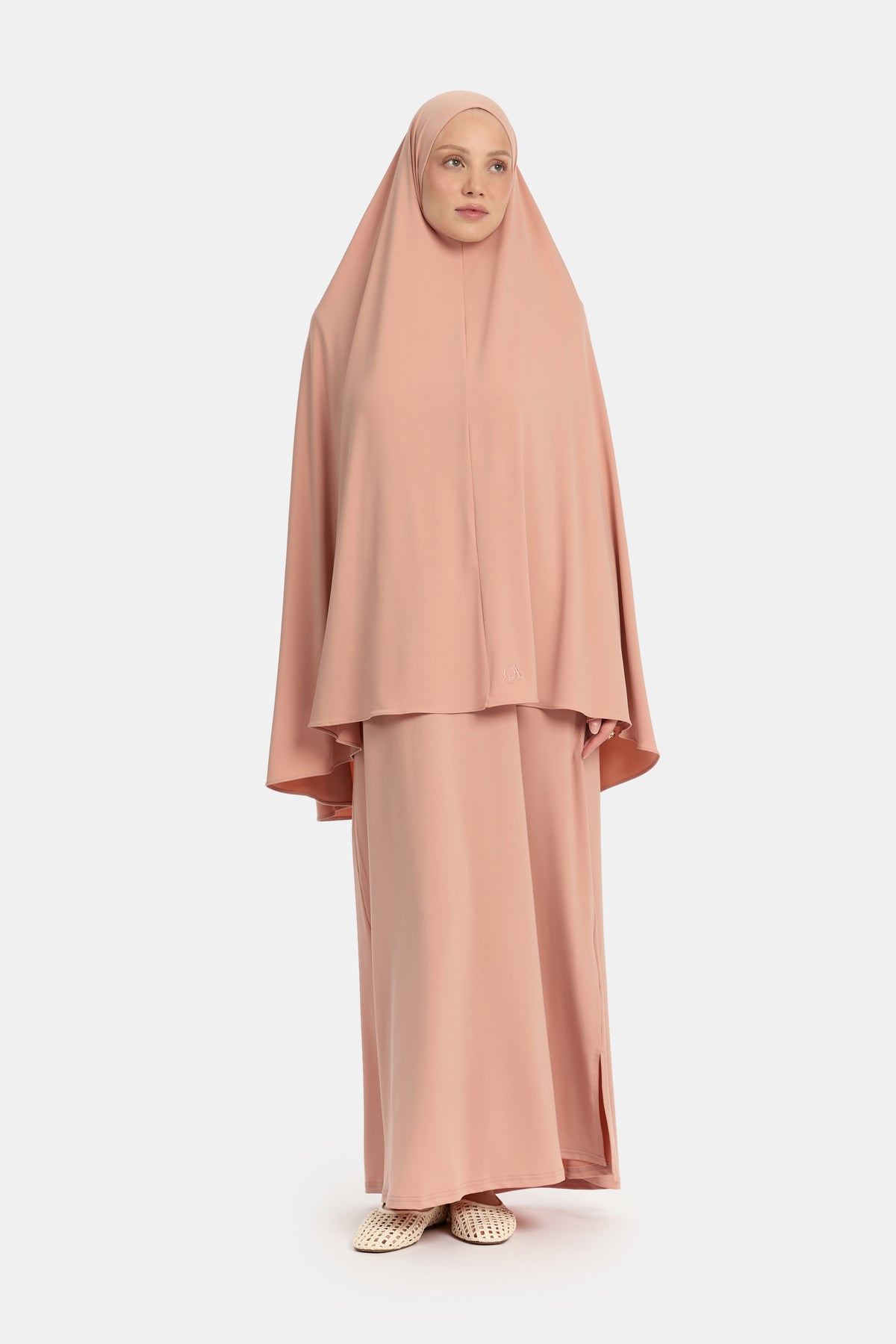 Khimar en jersey premium corail
