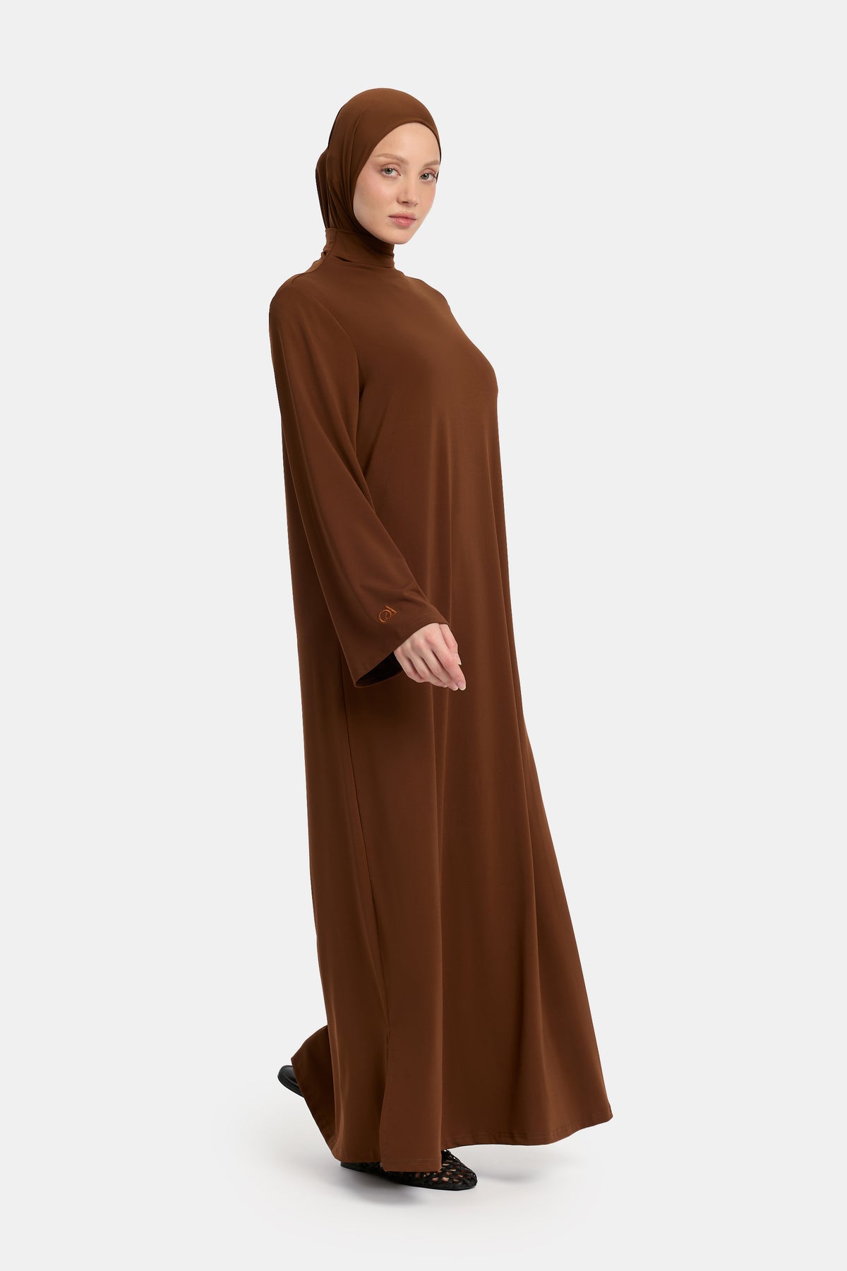 Premium jersey abaya Brown