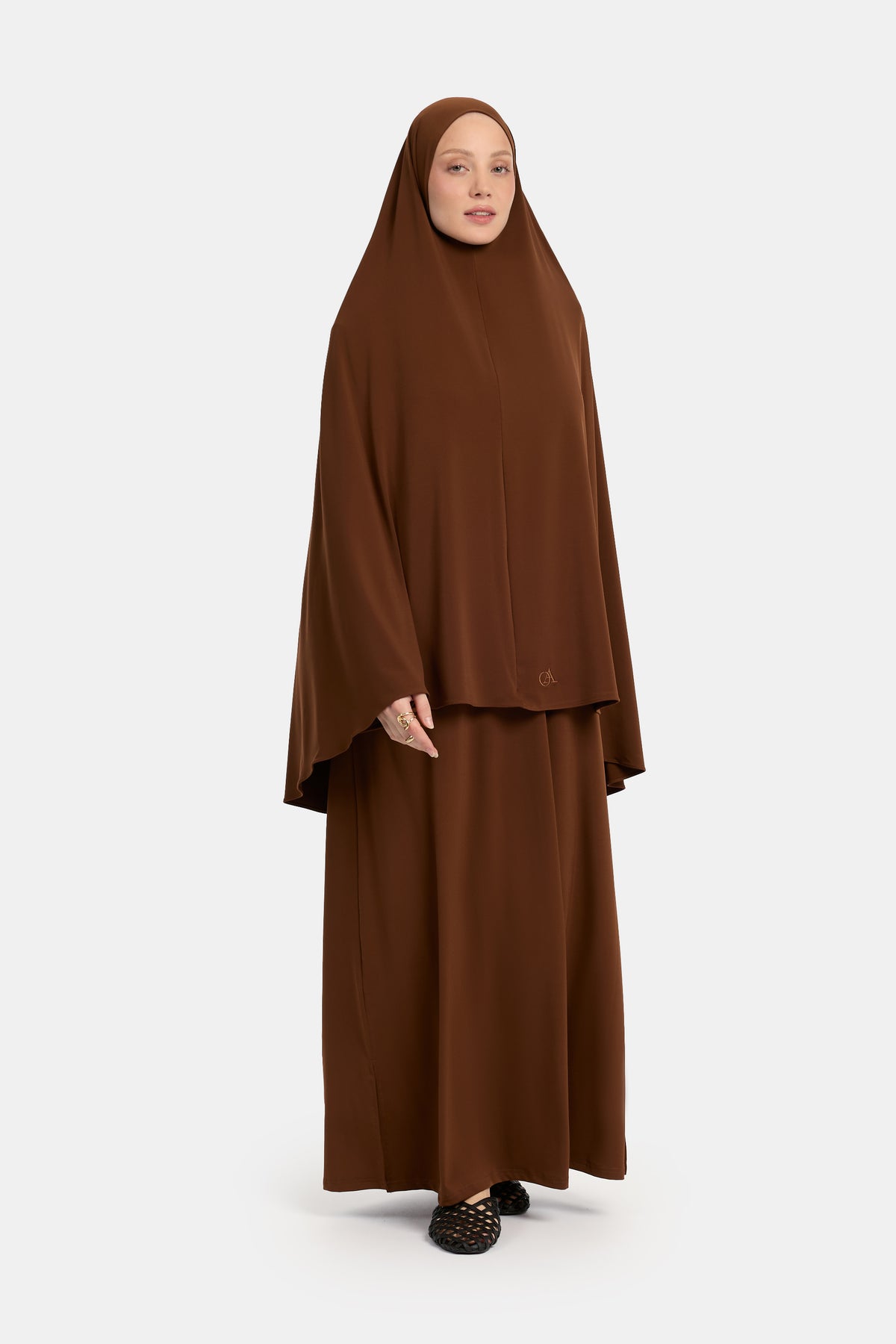 Khimar en jersey premium marron