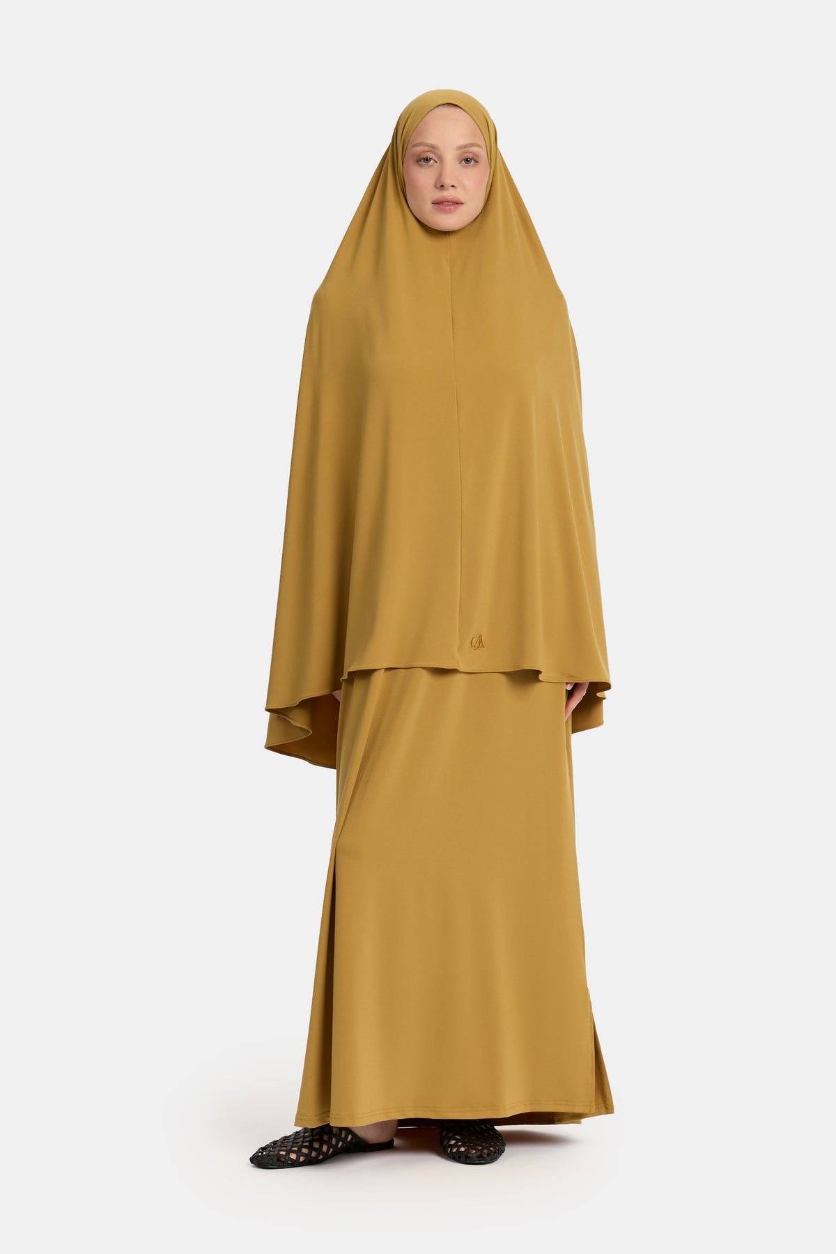 Premium jersey khimar honey mustard