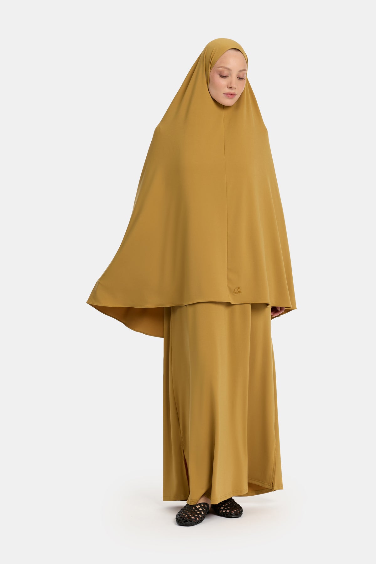Premium jersey khimar honey mustard