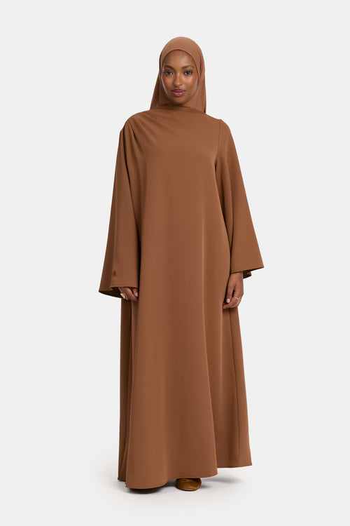 Asymmetrische Abaya Toffee
