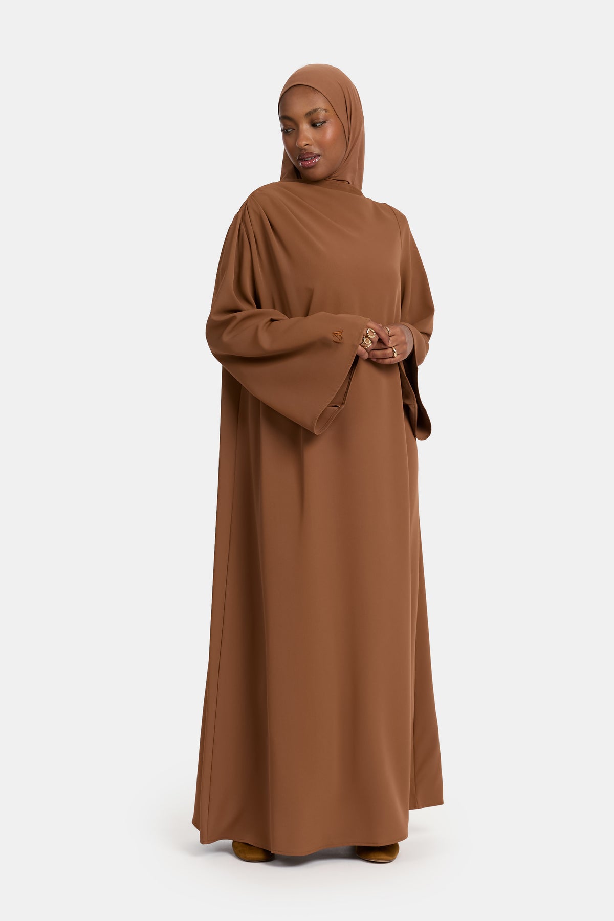 Asymmetrische Abaya Toffee