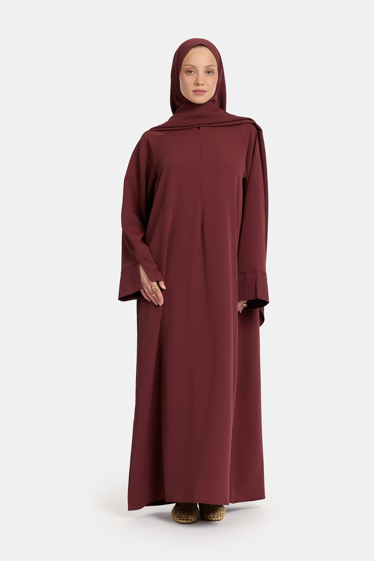 Oversized Abaya Rot Mahagoni