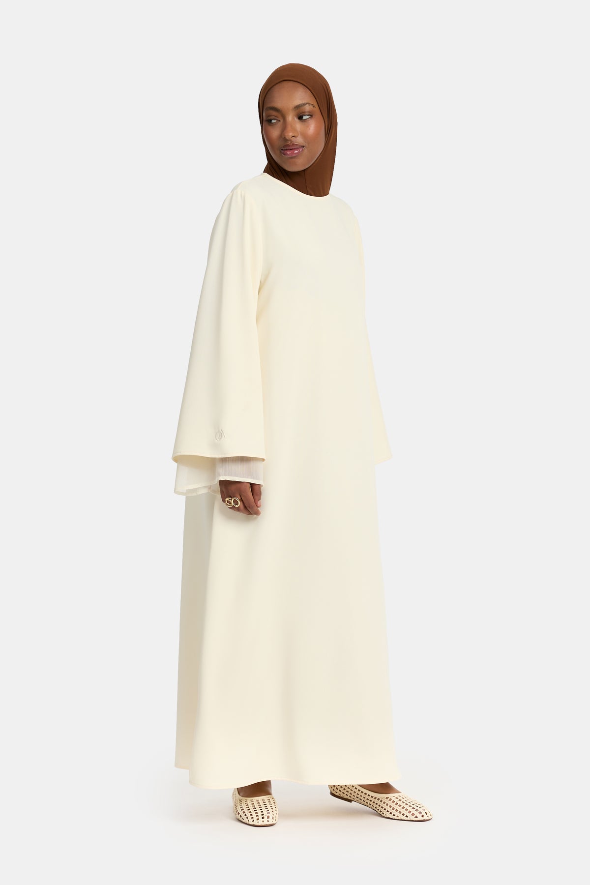 Abaya mit Doppeltunnelzug Egret