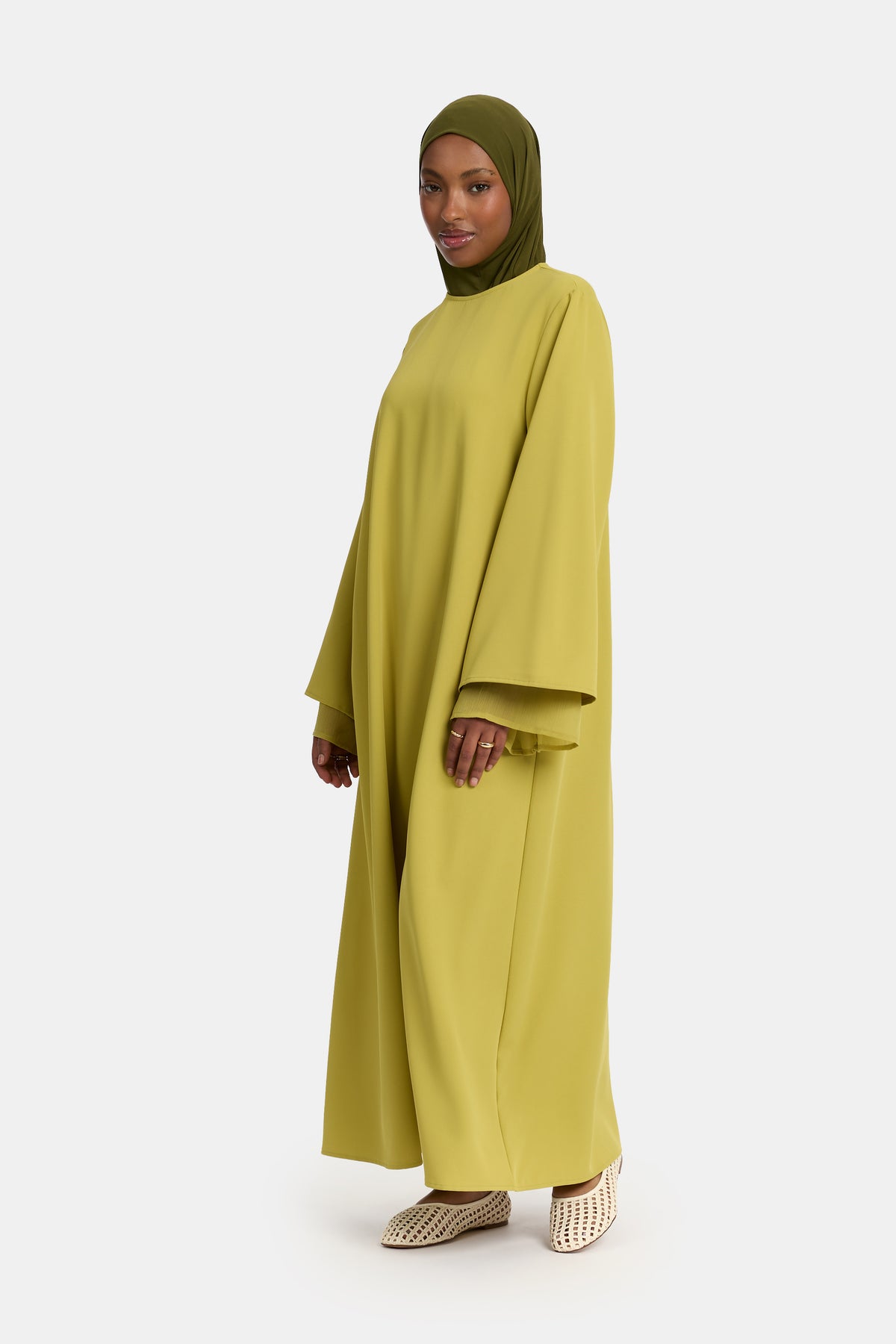 Double sleeve abaya Green Envy