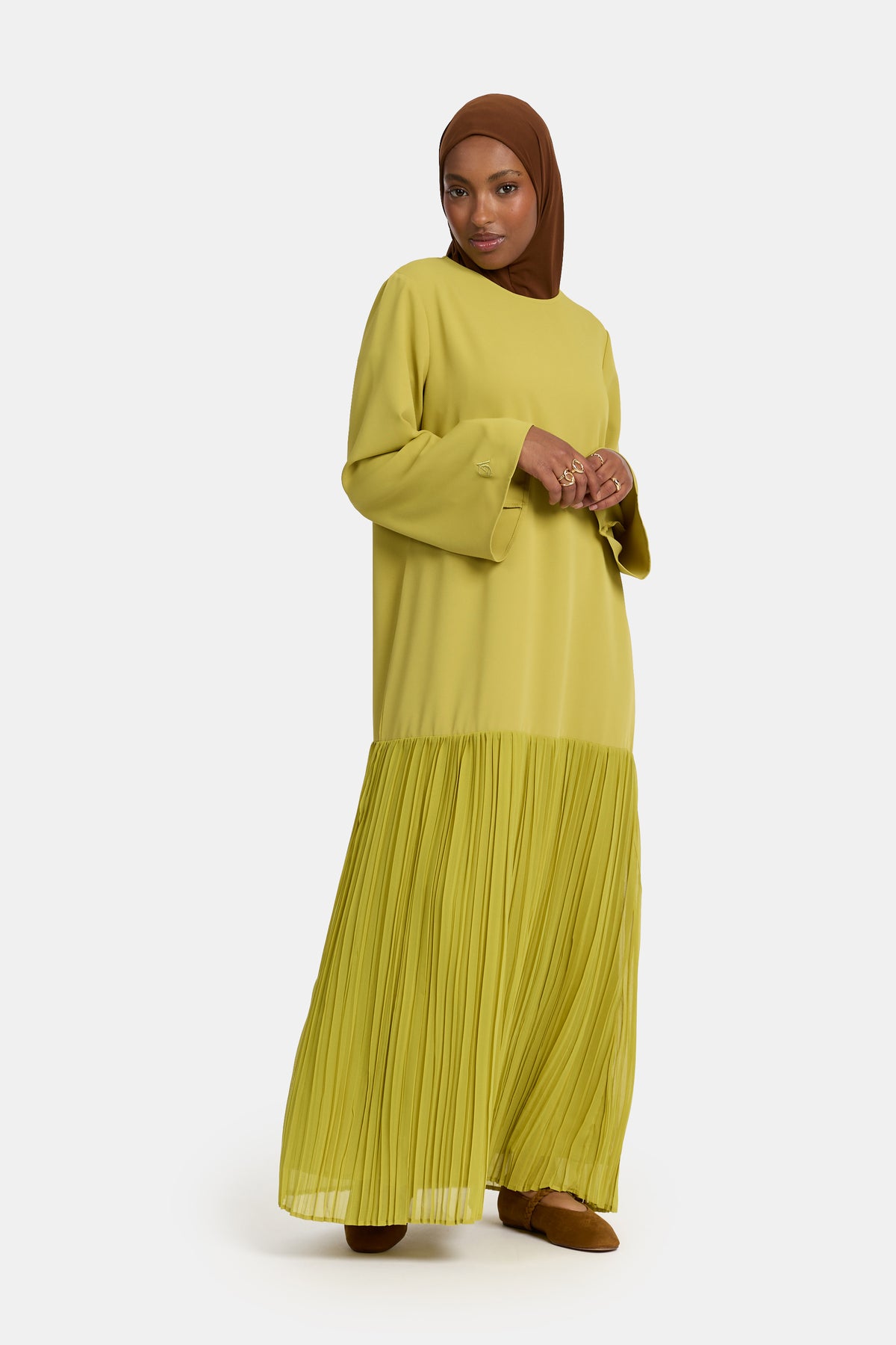 Abaya jupe plissée Green Envy