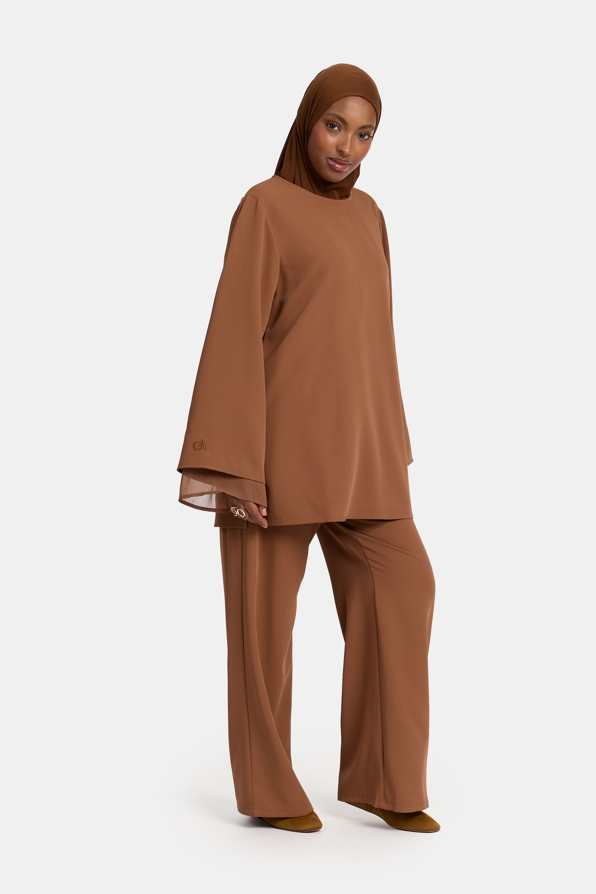 Double sleeve twinset Toffee