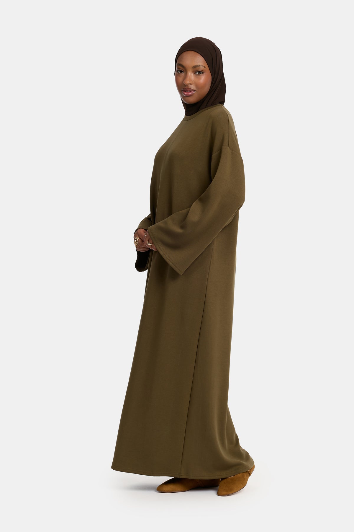 Abaya confortable Vert Mousse (lyocell)